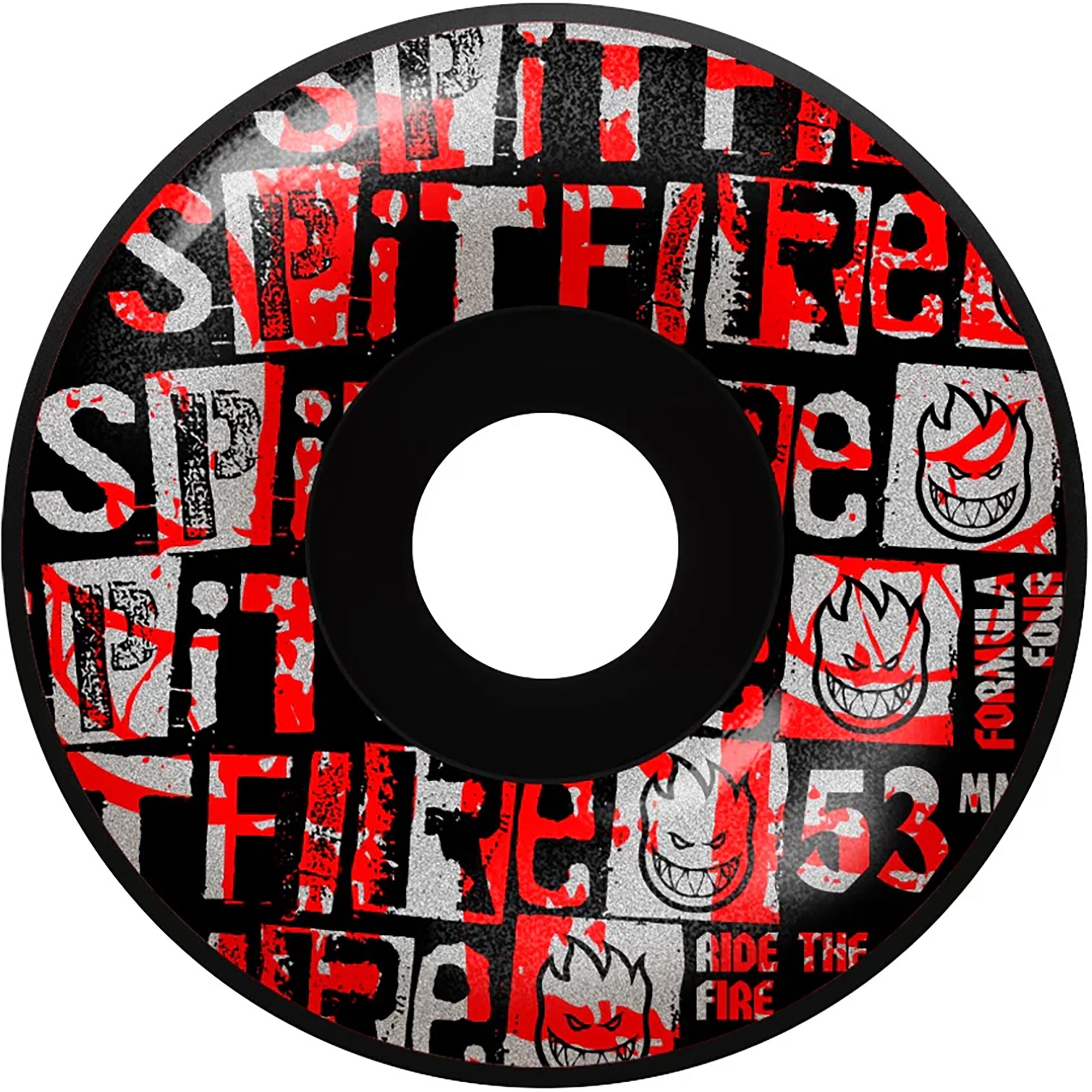 Spitfire Ransom Formula Four Radials Black 99DU Skateboard Wheels 53mm