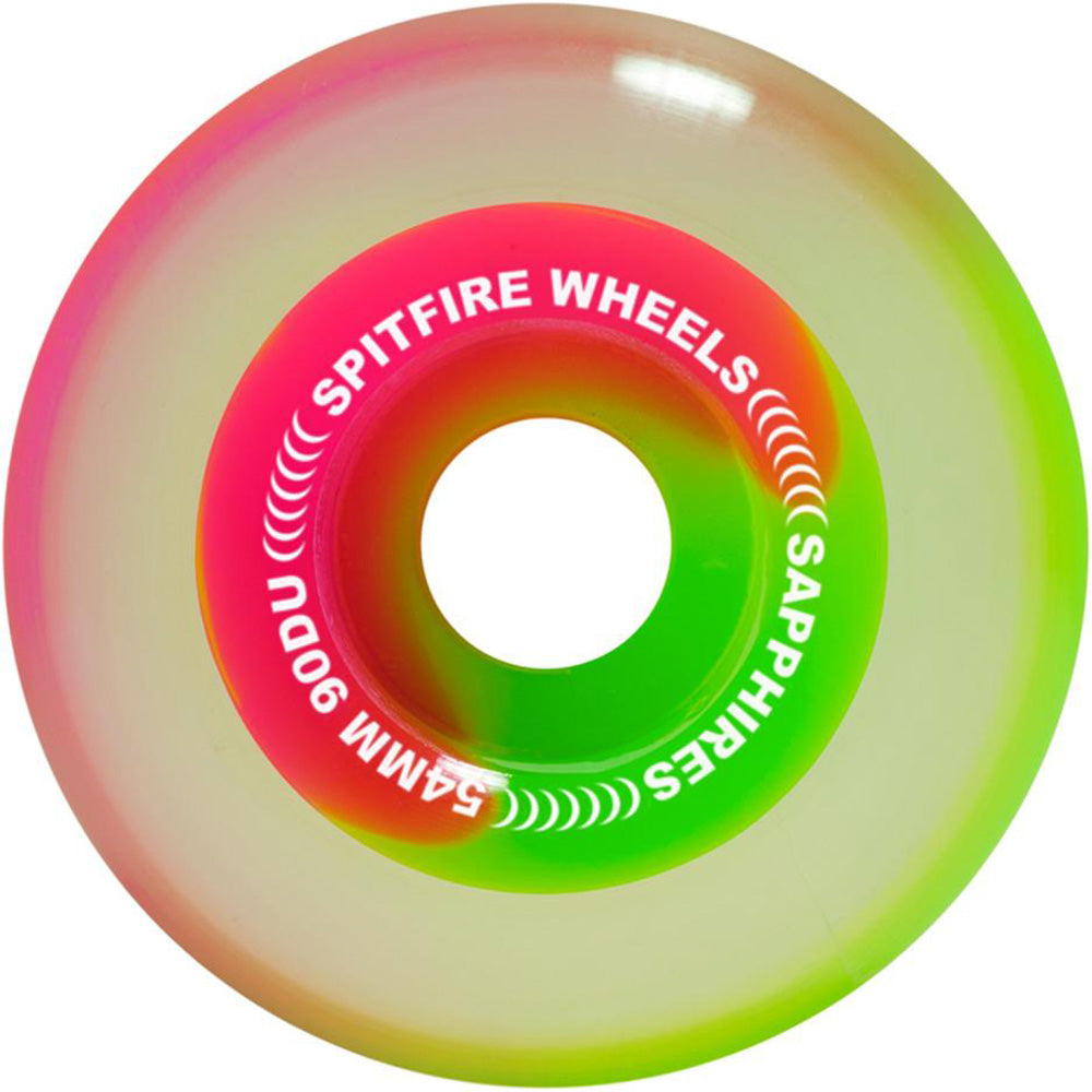 Spitfire Sapphires 50-50 Swirl Pink/Green 90du Skateboard Wheels 54mm