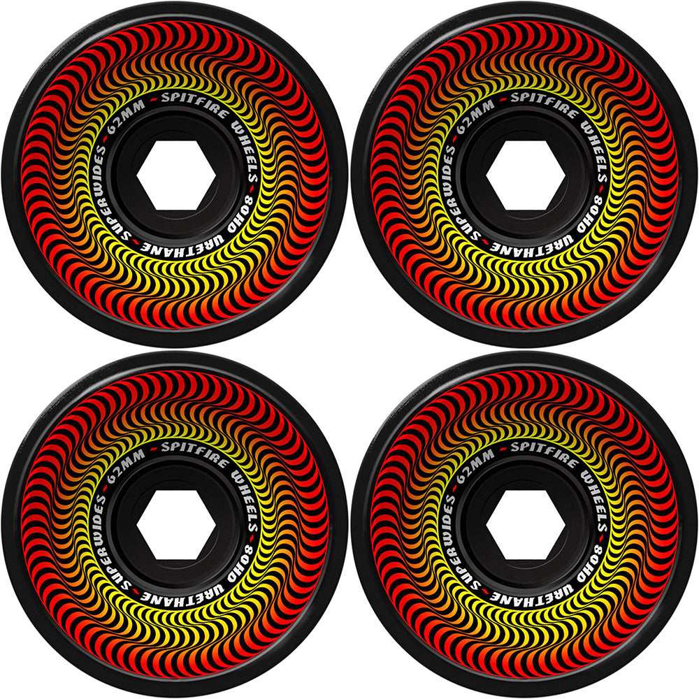 Spitfire Superwides 80HD Black Skateboard Wheels 62mm