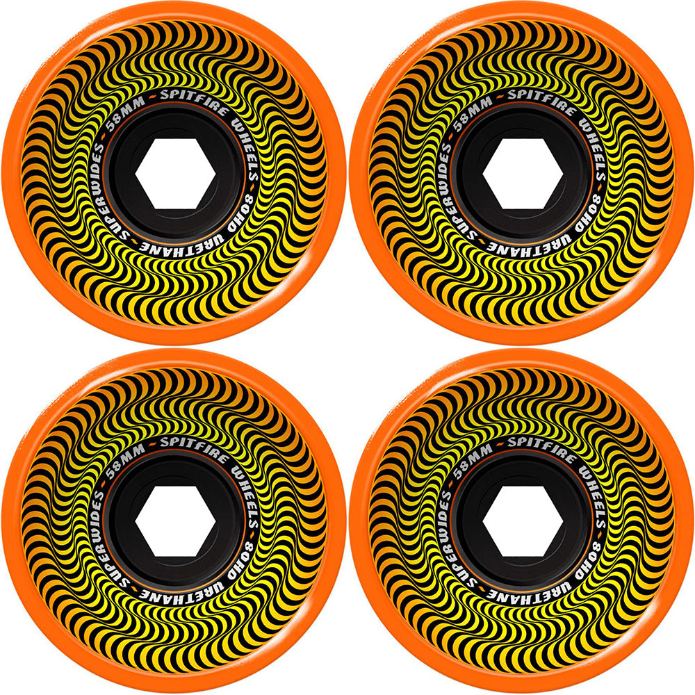 Spitfire Superwides 80HD Orange Wheels 58mm