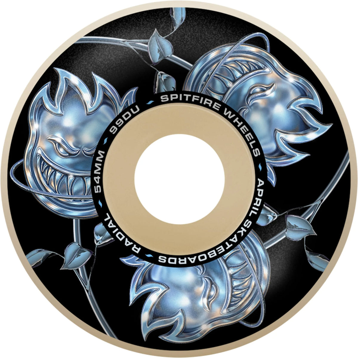 Spitfire x April Chrome Rose Bighead Formula Four Radials 99du Skateboard Wheels 54mm
