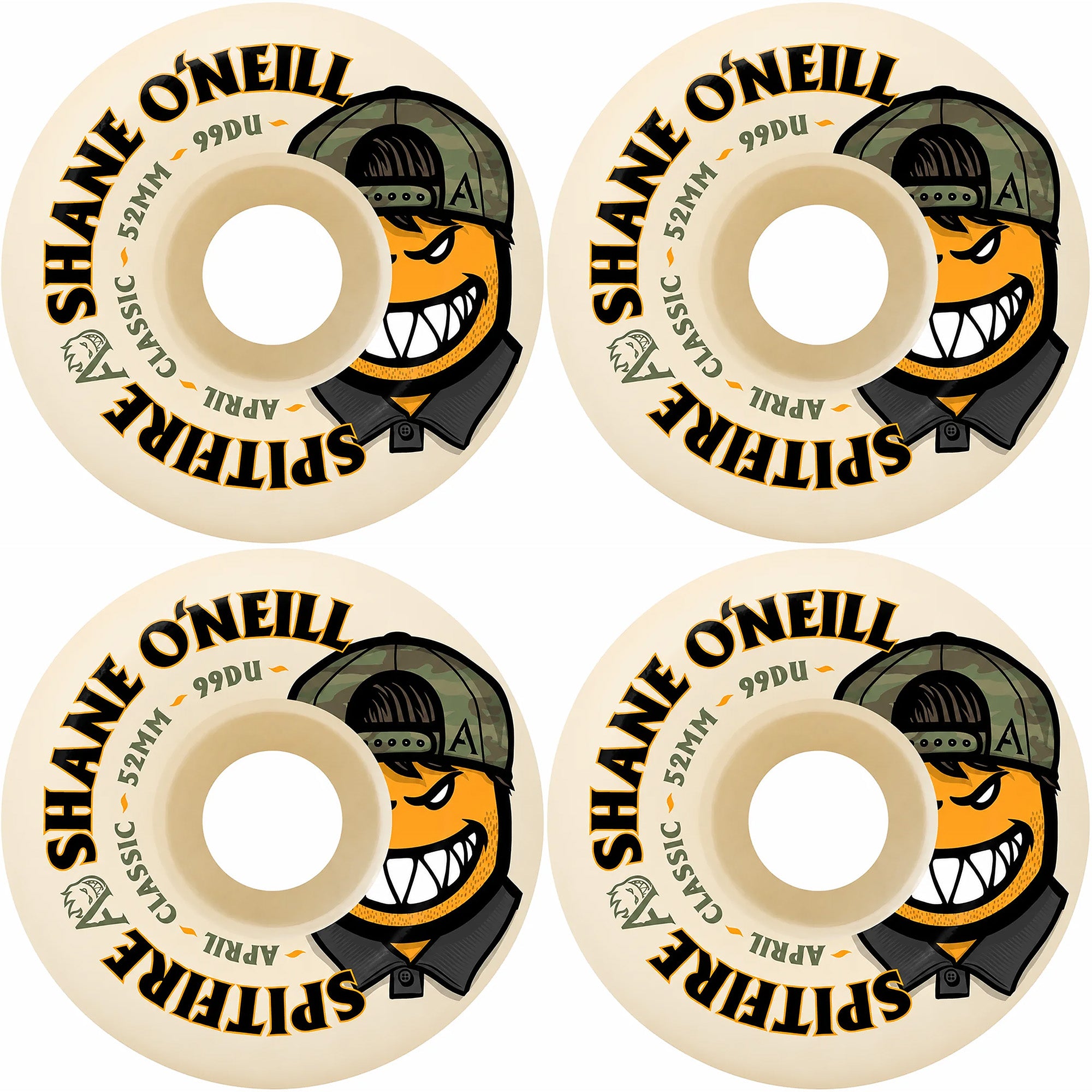 Spitfire x April Shane O'Neill Pro Formula Four Classic 99du Skateboard Wheels 54mm