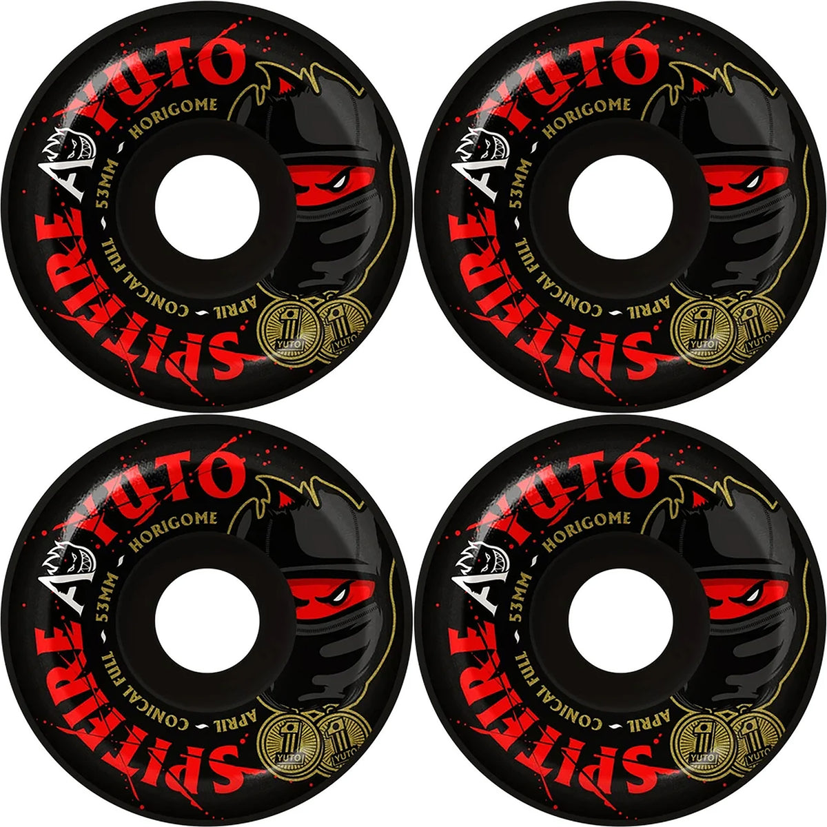 Spitfire x April Yuto Horigome Pro Formula Four Conical Full 99du Skateboard Wheels 53mm