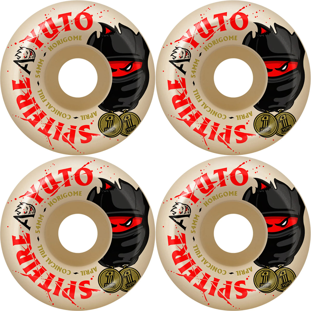 Spitfire x April Yuto Horigome Pro Formula Four Conical Full 99du Skateboard Wheels 54mm