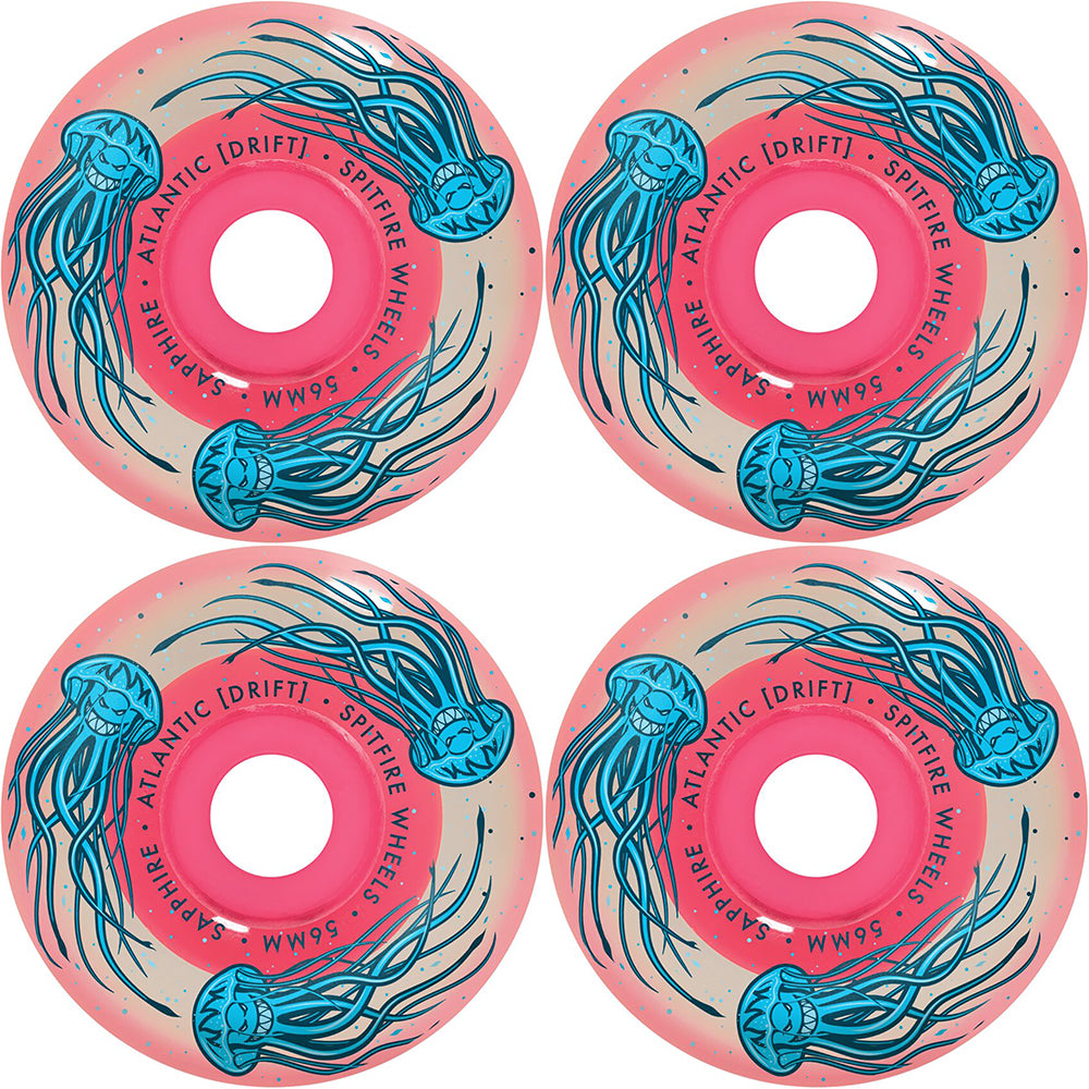 Spitfire x Atlantic Drift Sapphires Pink 90du Skateboard Wheels 56mm