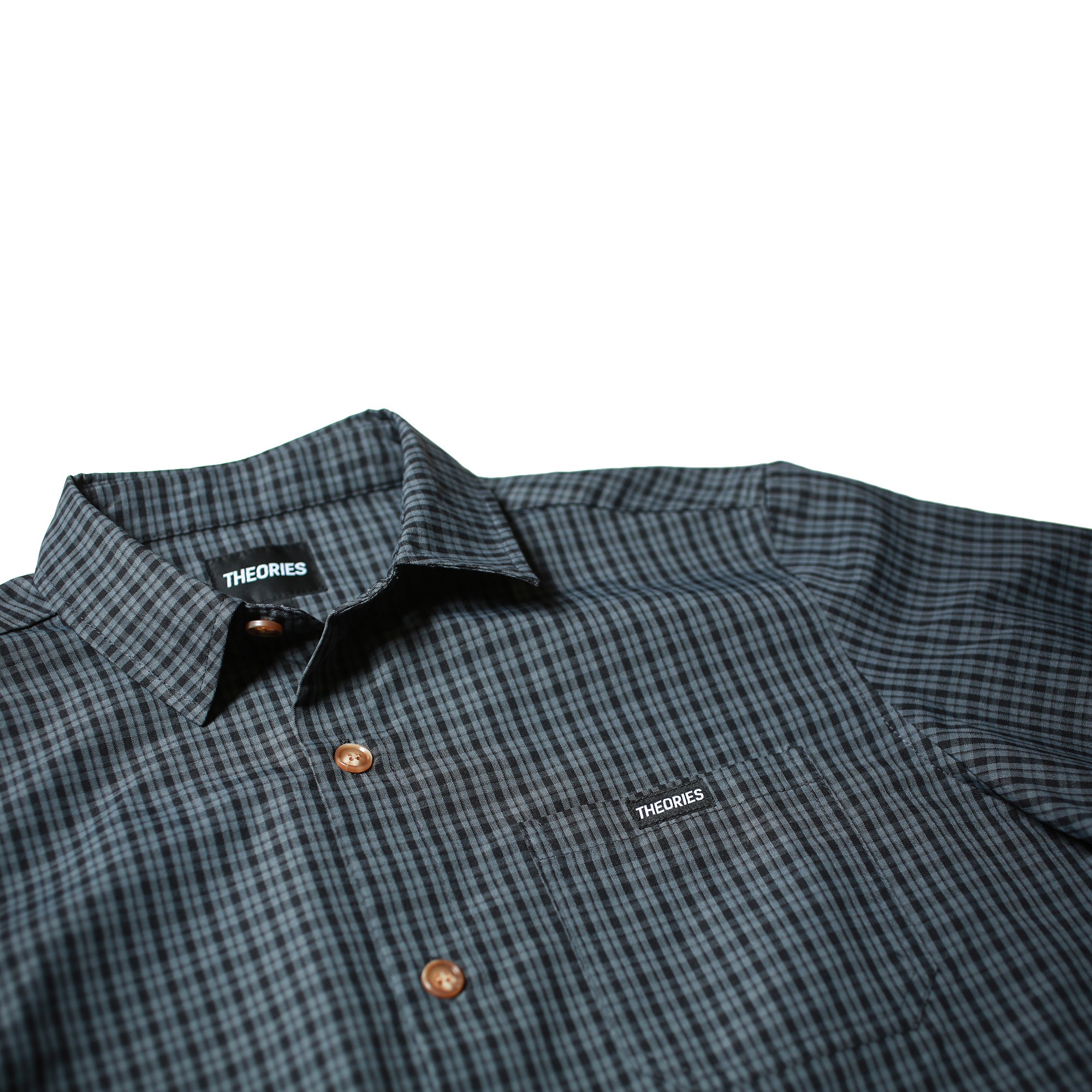 Theories Avignon Flannel Button-Up Shirt Azure Blue