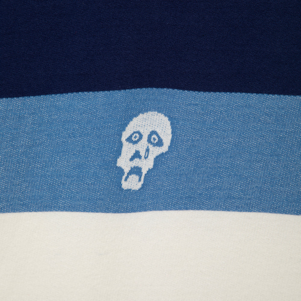 Tired Sad Skull Striped Jacquard Short Sleeve Navy