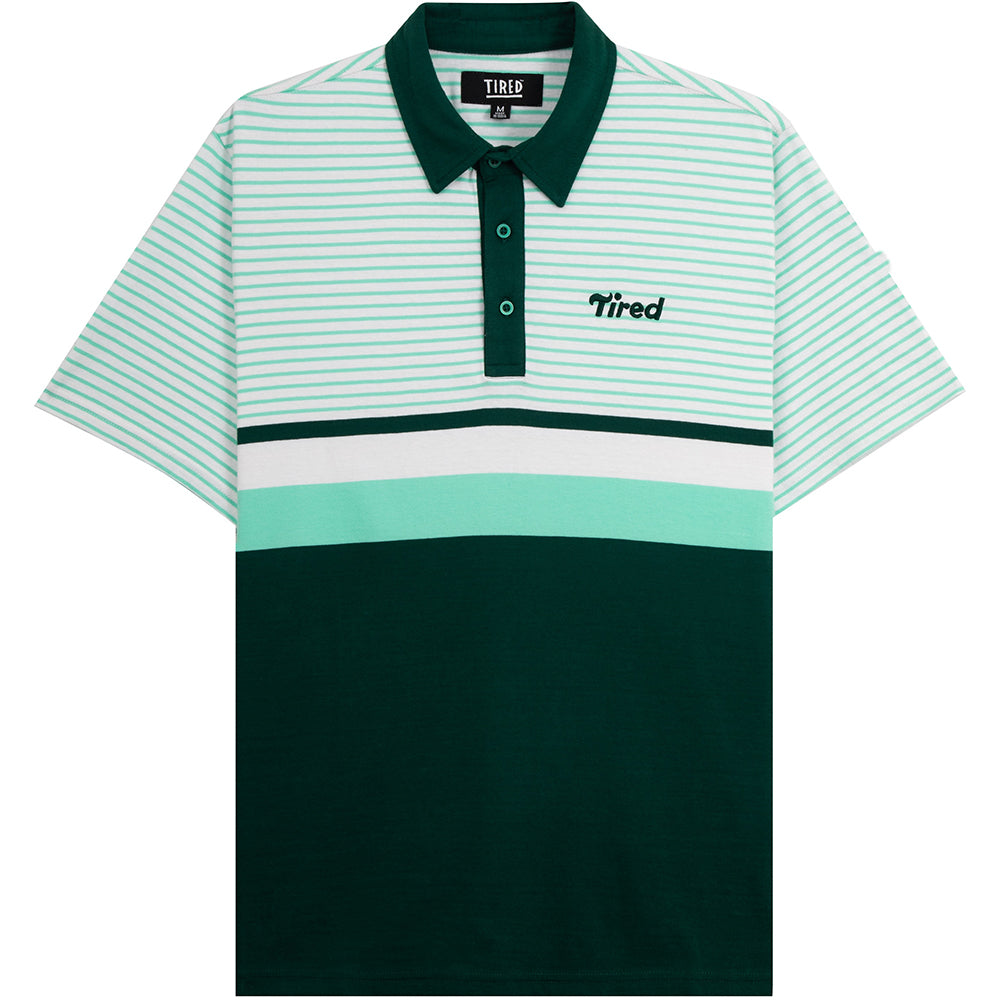 Tired Summer Polo White/Green