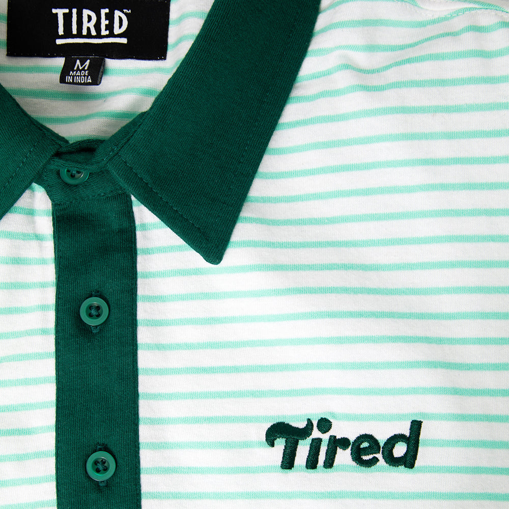 Tired Summer Polo White/Green