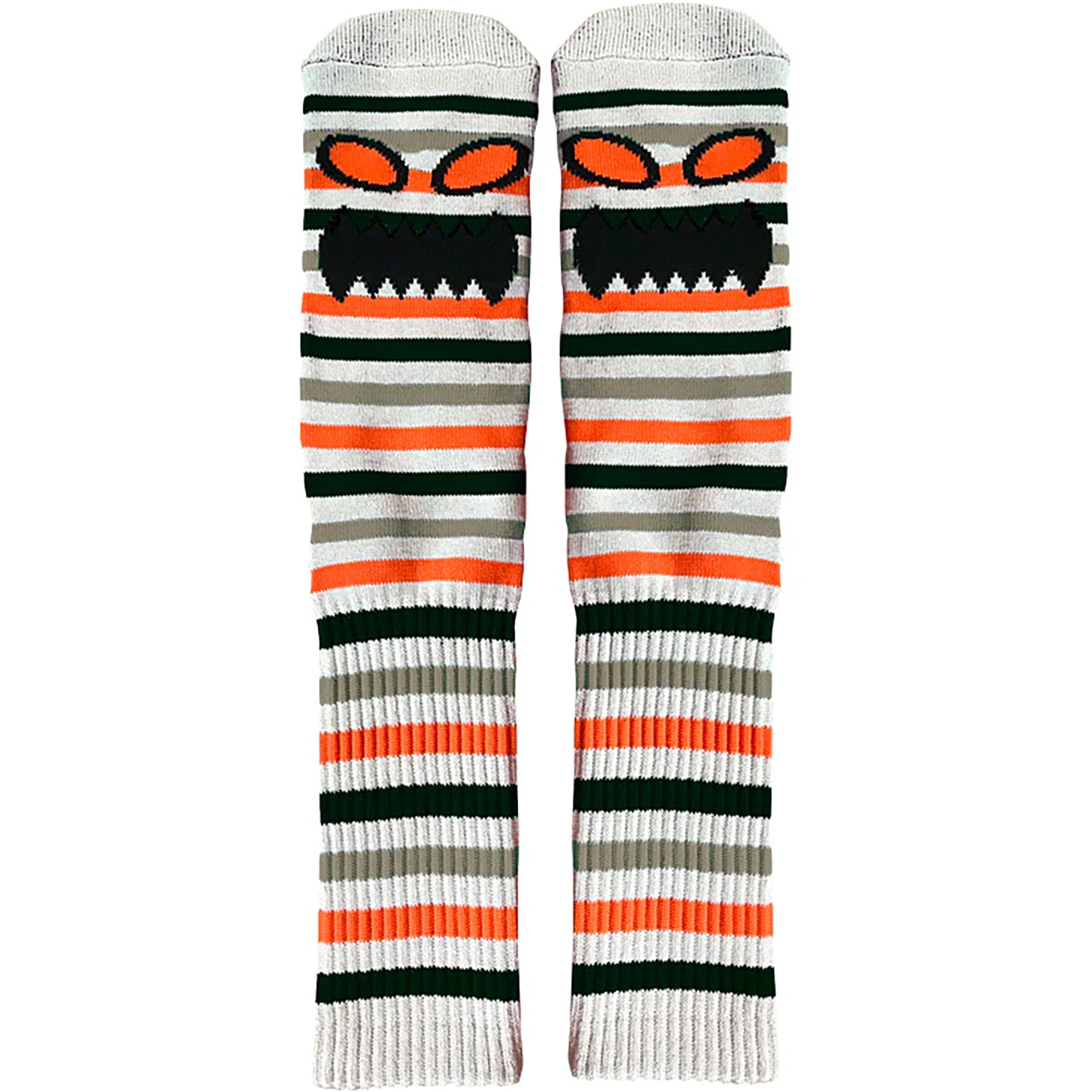 Toy Machine Monster Face Mini Stripes Socks Grey/Orange