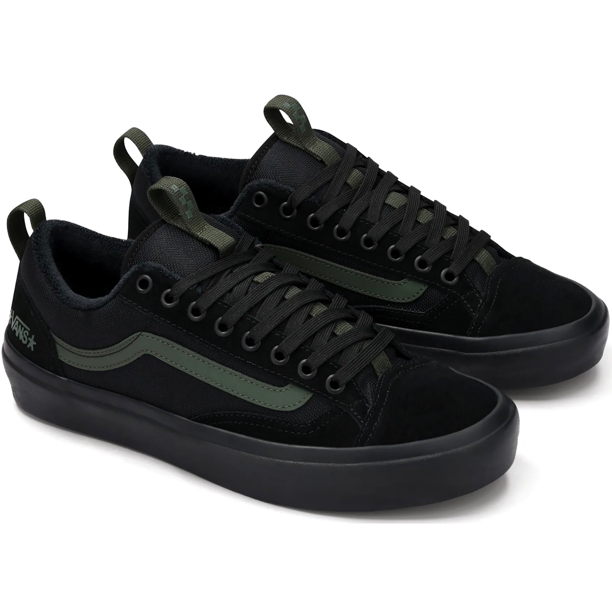 Vans Skate Old Skool 36+ Atiba Shoes Black/Dark Green