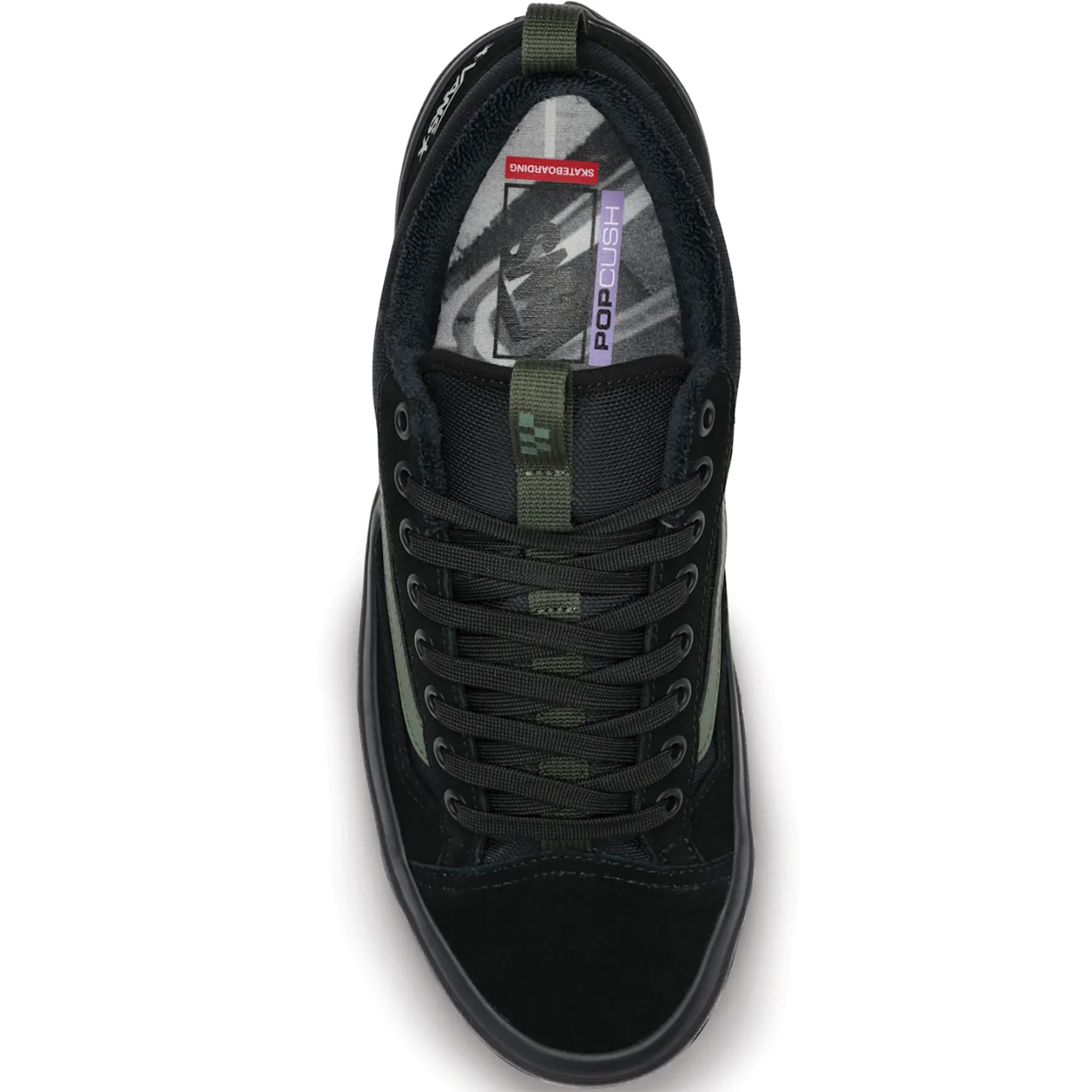 Vans Skate Old Skool 36+ Atiba Shoes Black/Dark Green