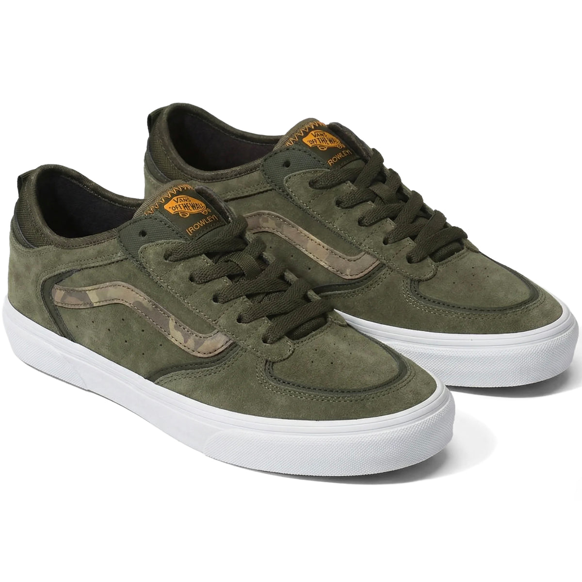 Vans Skate Rowley Shoes Camo Mossy Olive