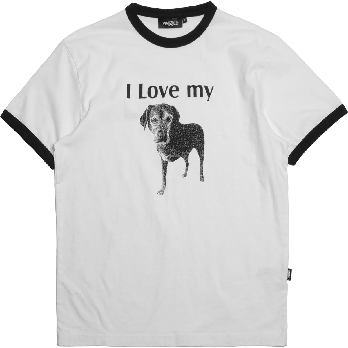 Wasted I Love My Dog Ringer Tee White