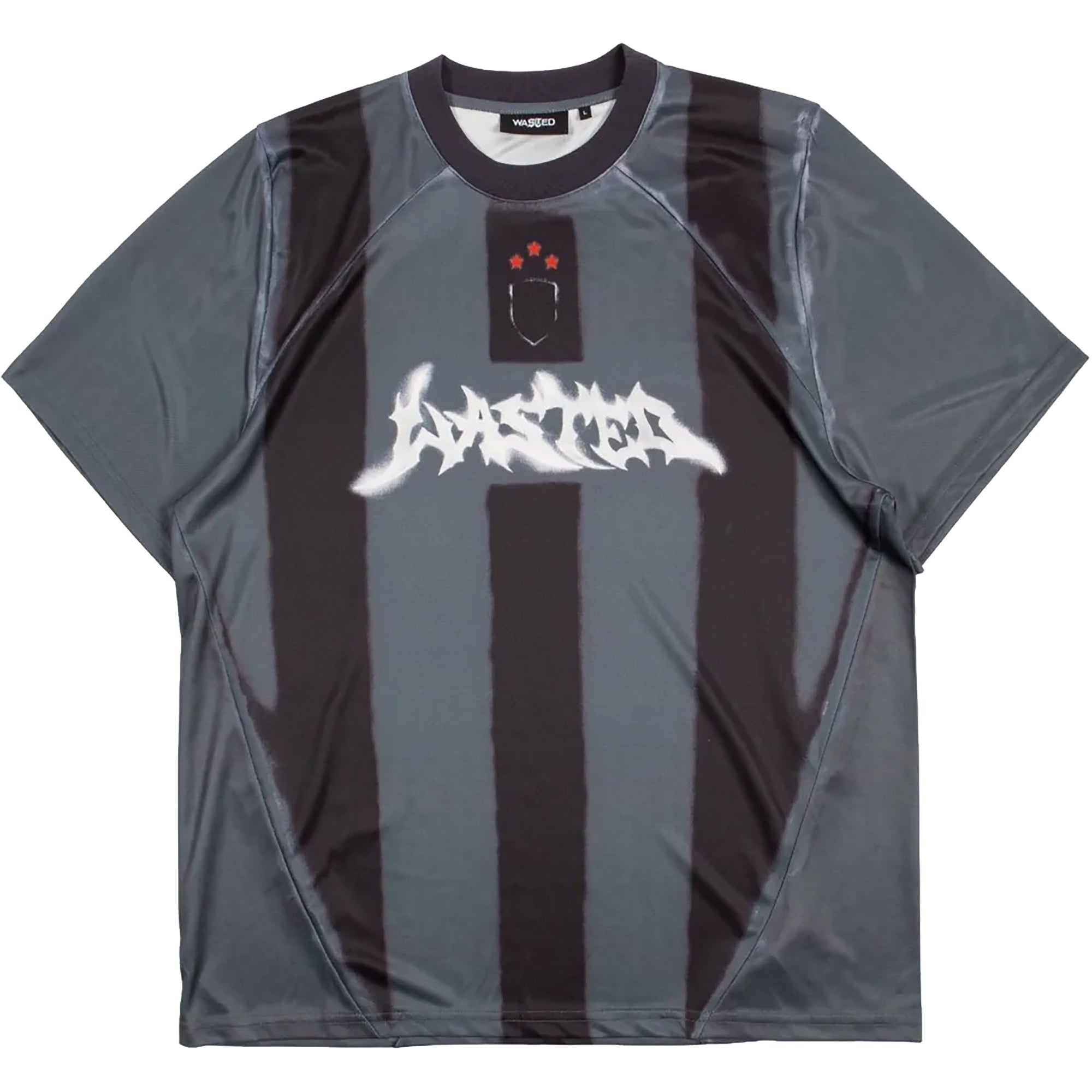 Wasted Paris Spray Football Jersey Black/Stone Grey