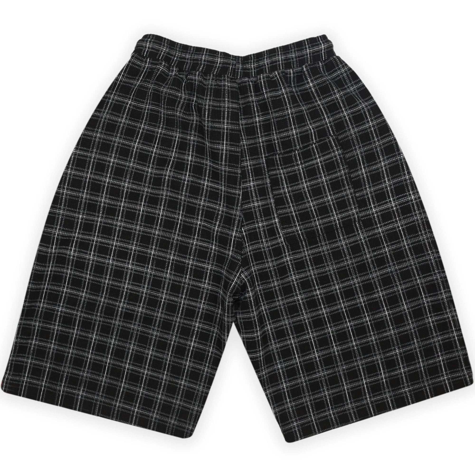 Yardsale Check Waffle Shorts Black