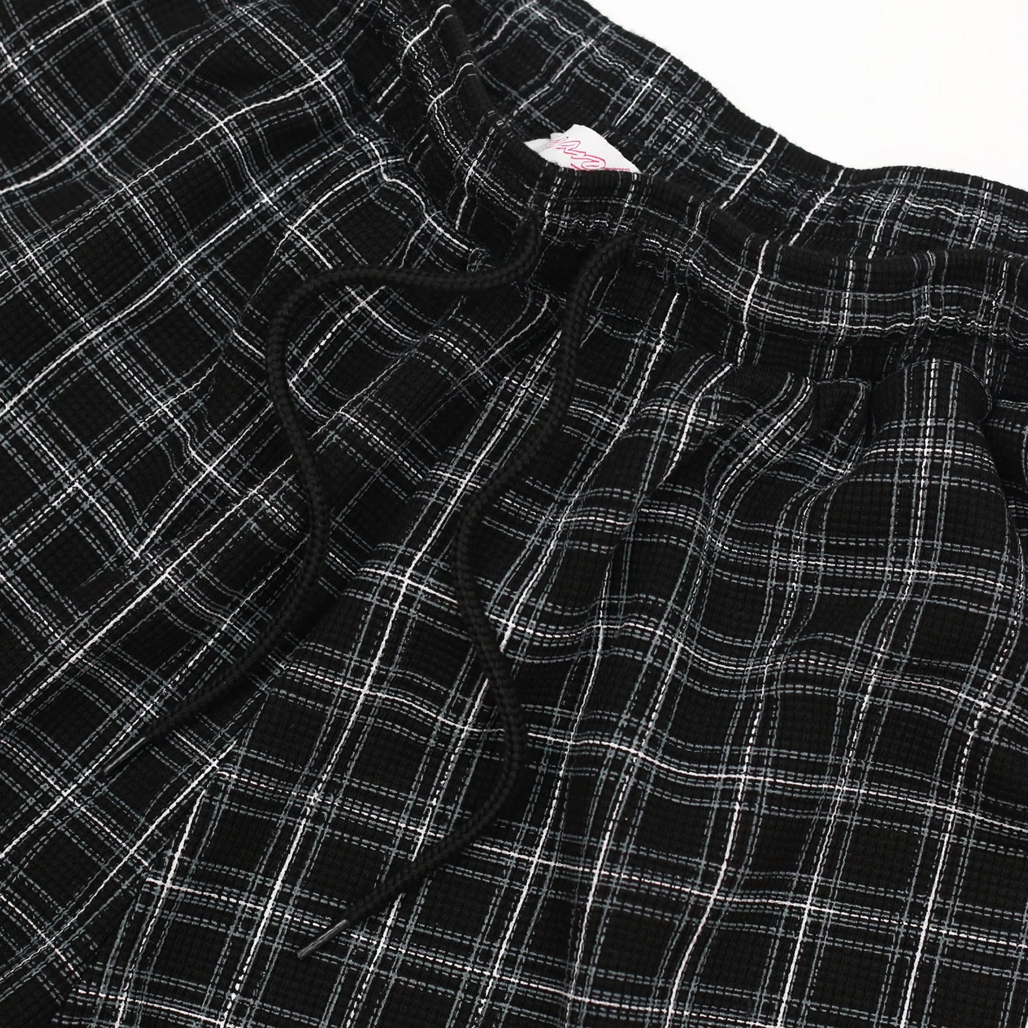 Yardsale Check Waffle Shorts Black