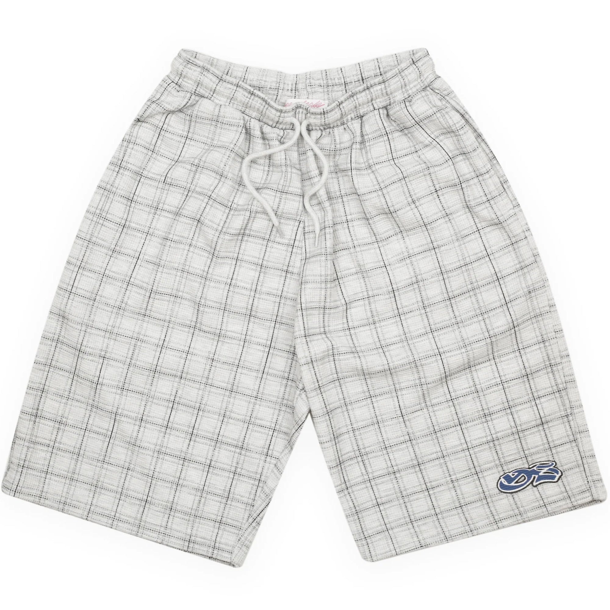 Yardsale Check Waffle Shorts Light Grey