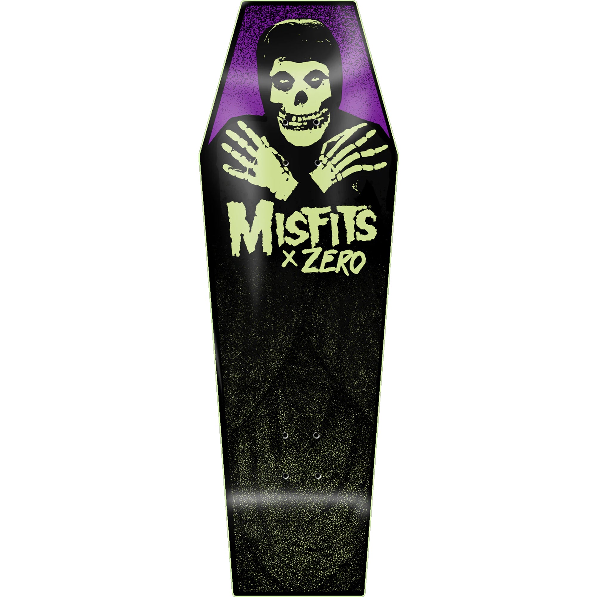 Zero Misfits Fiend Coffin GITD Dip Skateboard Deck 9.5"