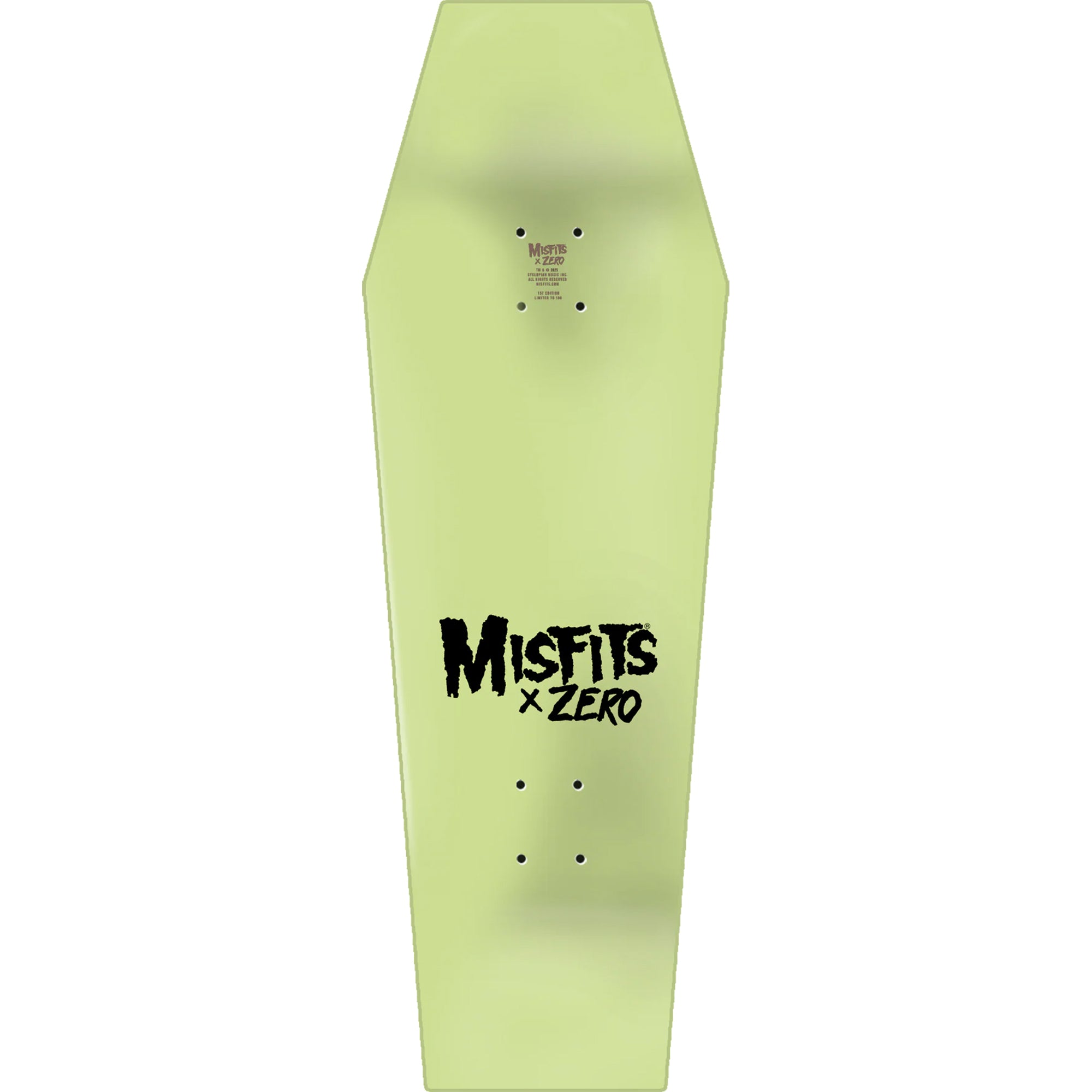 Zero Misfits Fiend Coffin GITD Dip Skateboard Deck 9.5"