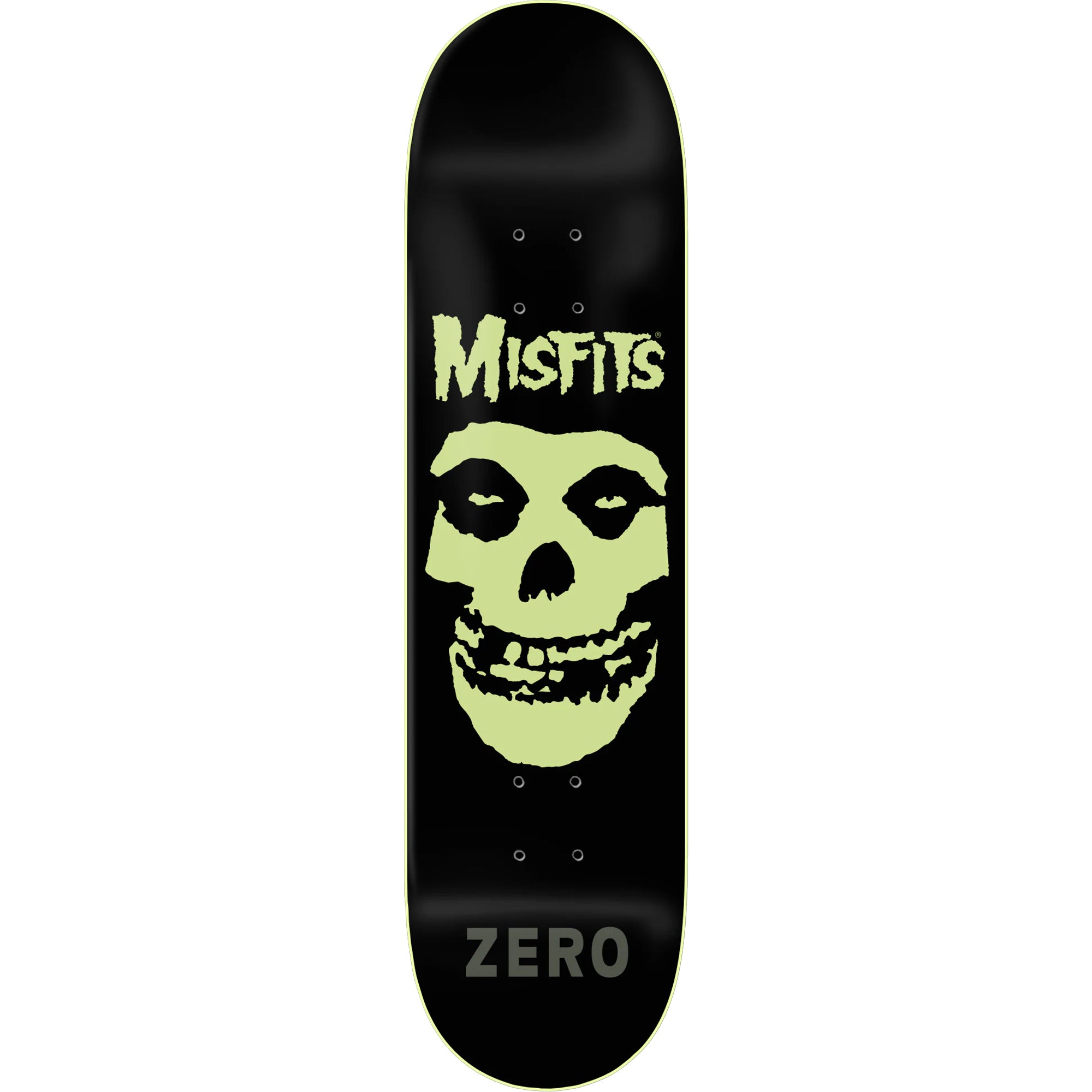 Zero Misfits Fiend Skull GITD Dip Skateboard Deck 8.5"