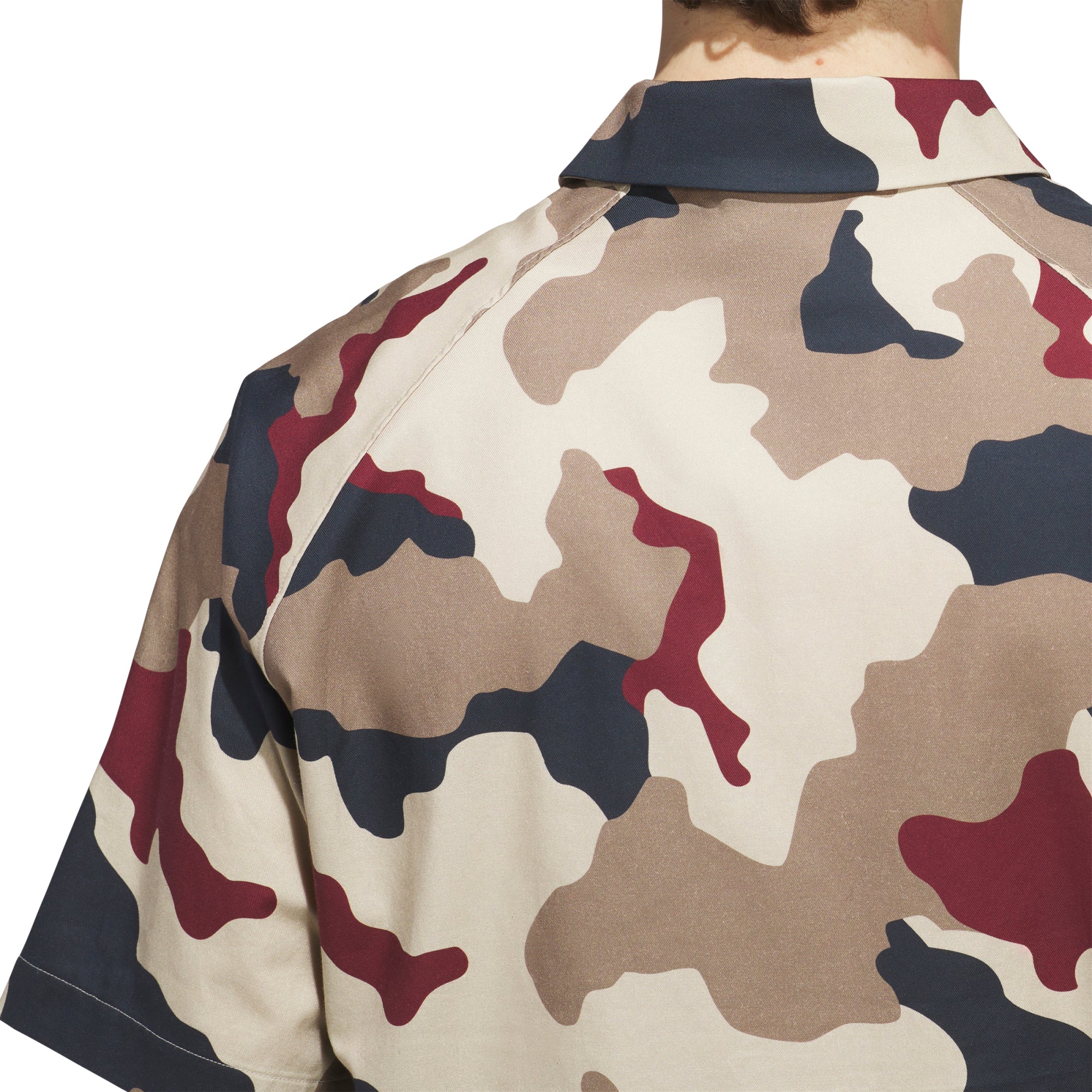 adidas FS+ Button Up Shirt Khaki Three/Khaki Six/Aurora Ink/Shadow Red