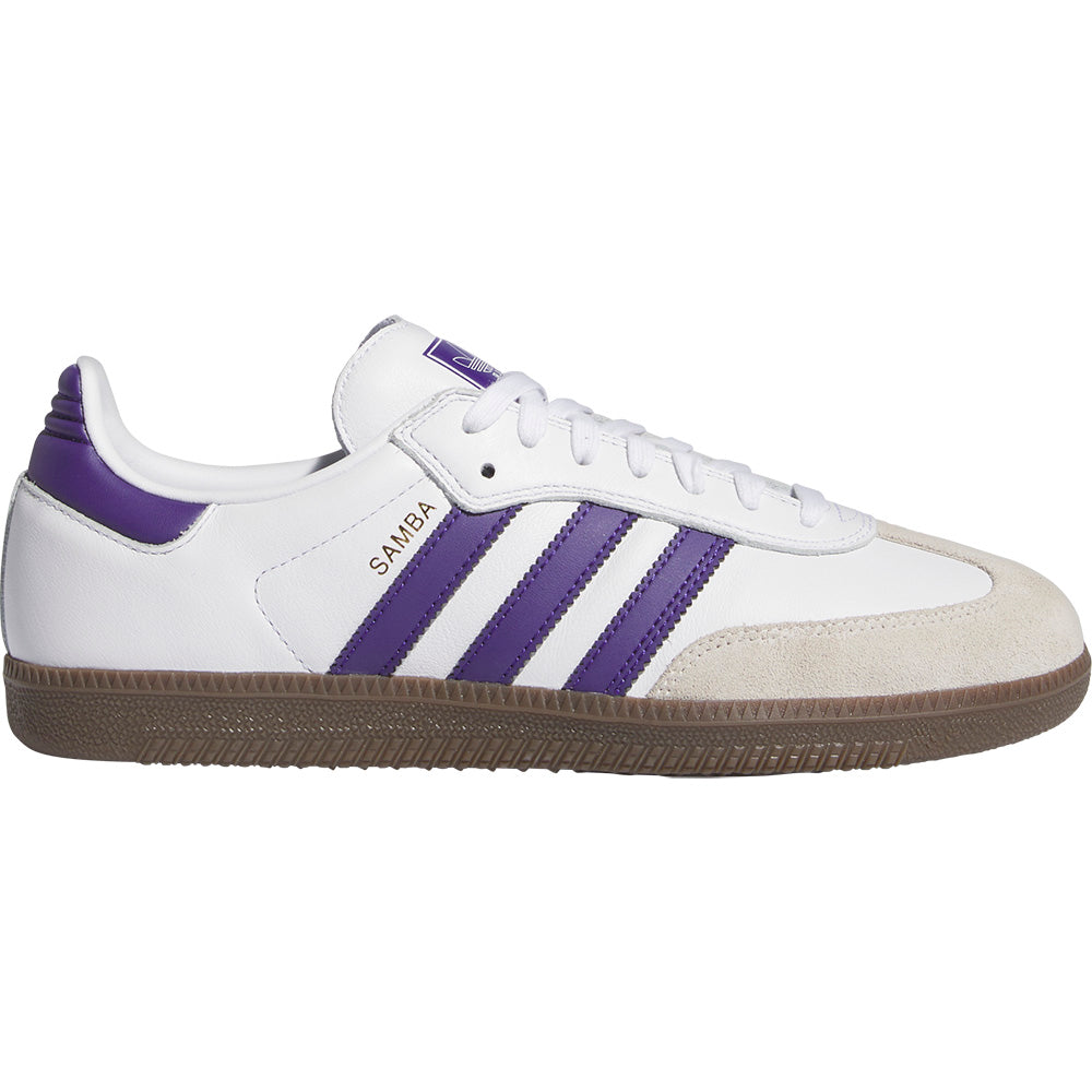 adidas Samba ADV Shoes White Purple Gold