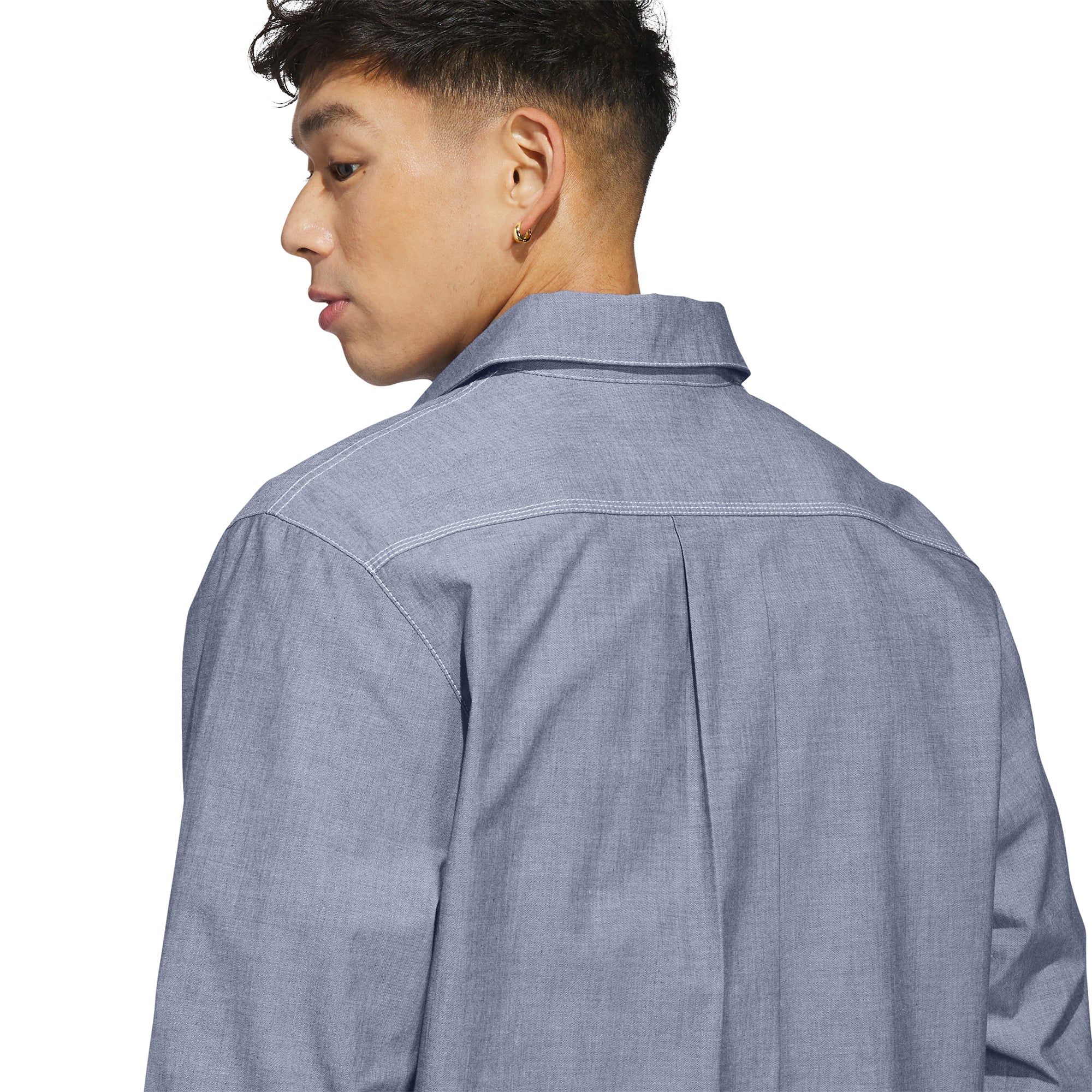 adidas x Mark Gonzales Long Sleeve Button Up Shirt Aurora Ivy/White