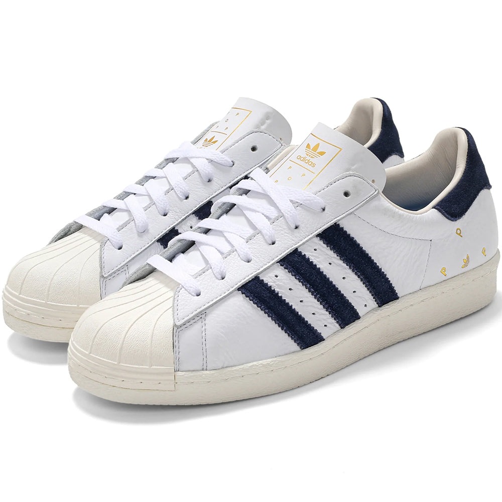 adidas x Pop Trading Company Superstar ADV Shoes Cloud White/Collegiate Navy/Chalk White