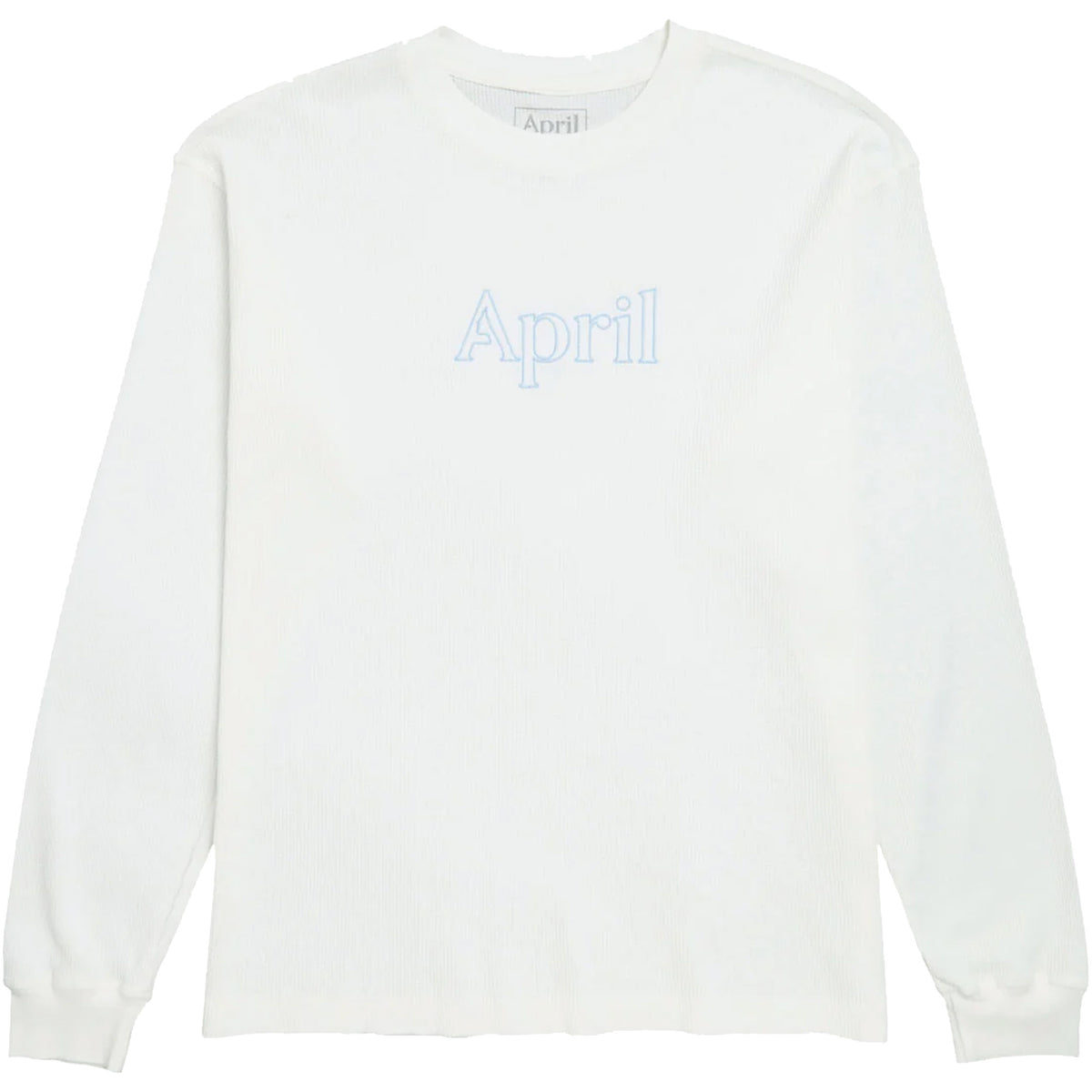 April Embroidered Thermal Longsleeve Tee White