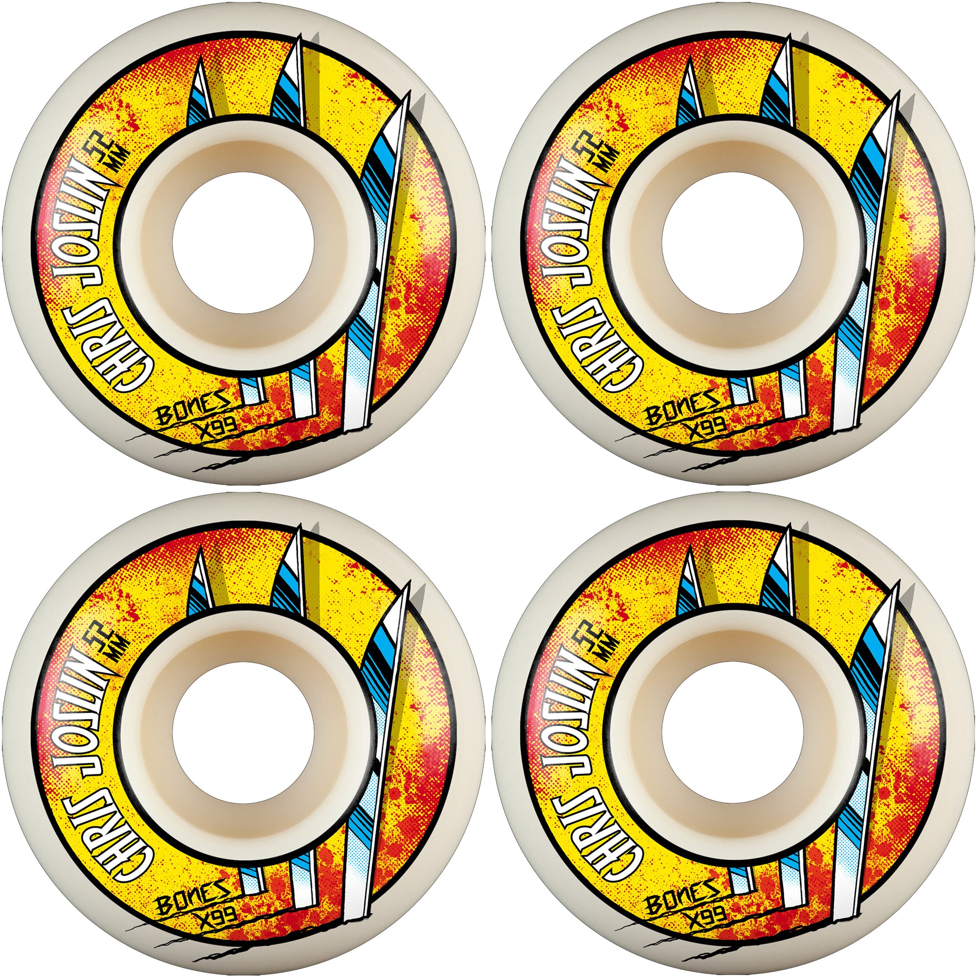 Bones X-Formula Chris Joslin Slice of Life V1 99A Skateboard Wheels 52mm