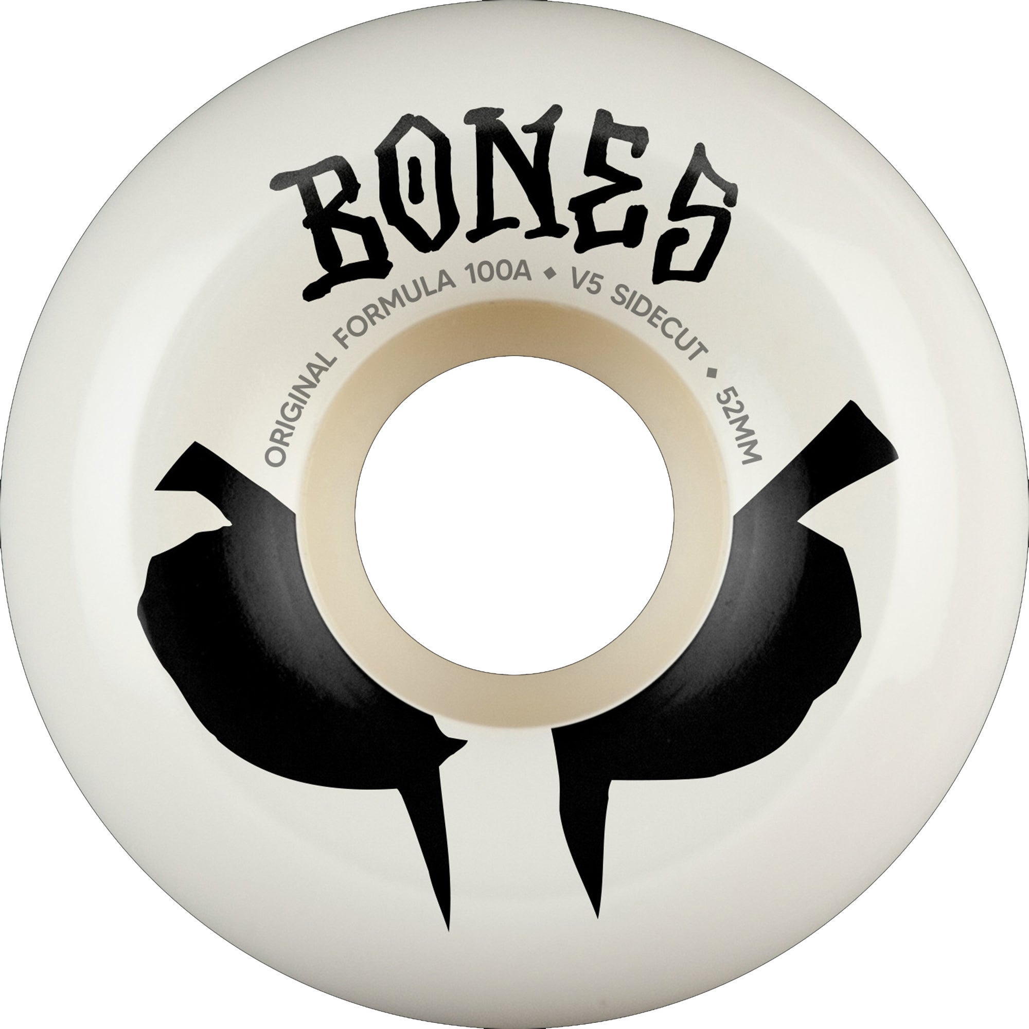 Bones OG Formula 100A V5 Sidecut Skateboard Wheels White 52mm