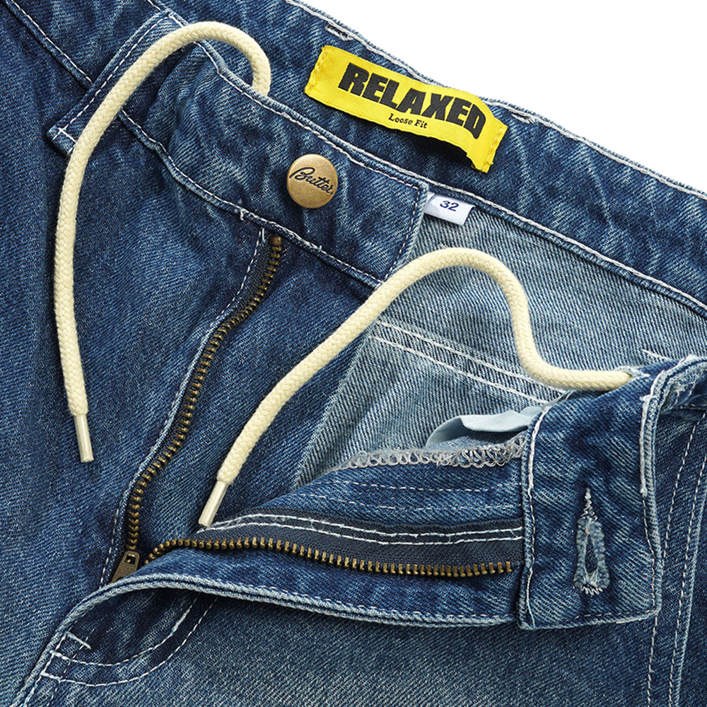 Butter Goods Alpine Denim Jeans Distressed Faded Blue