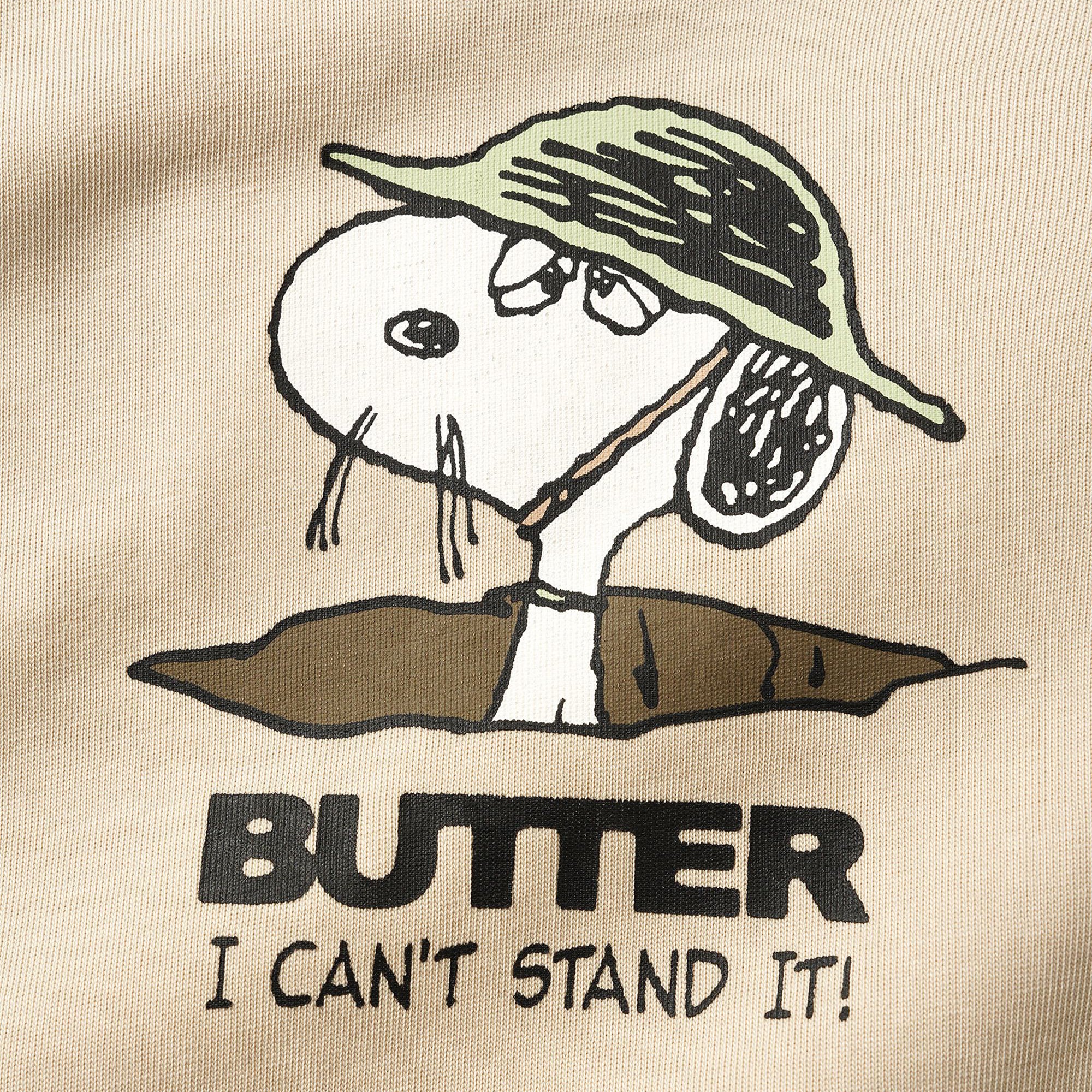 Butter Goods x Peanuts Can't Stand It Tee Washed Sandstone