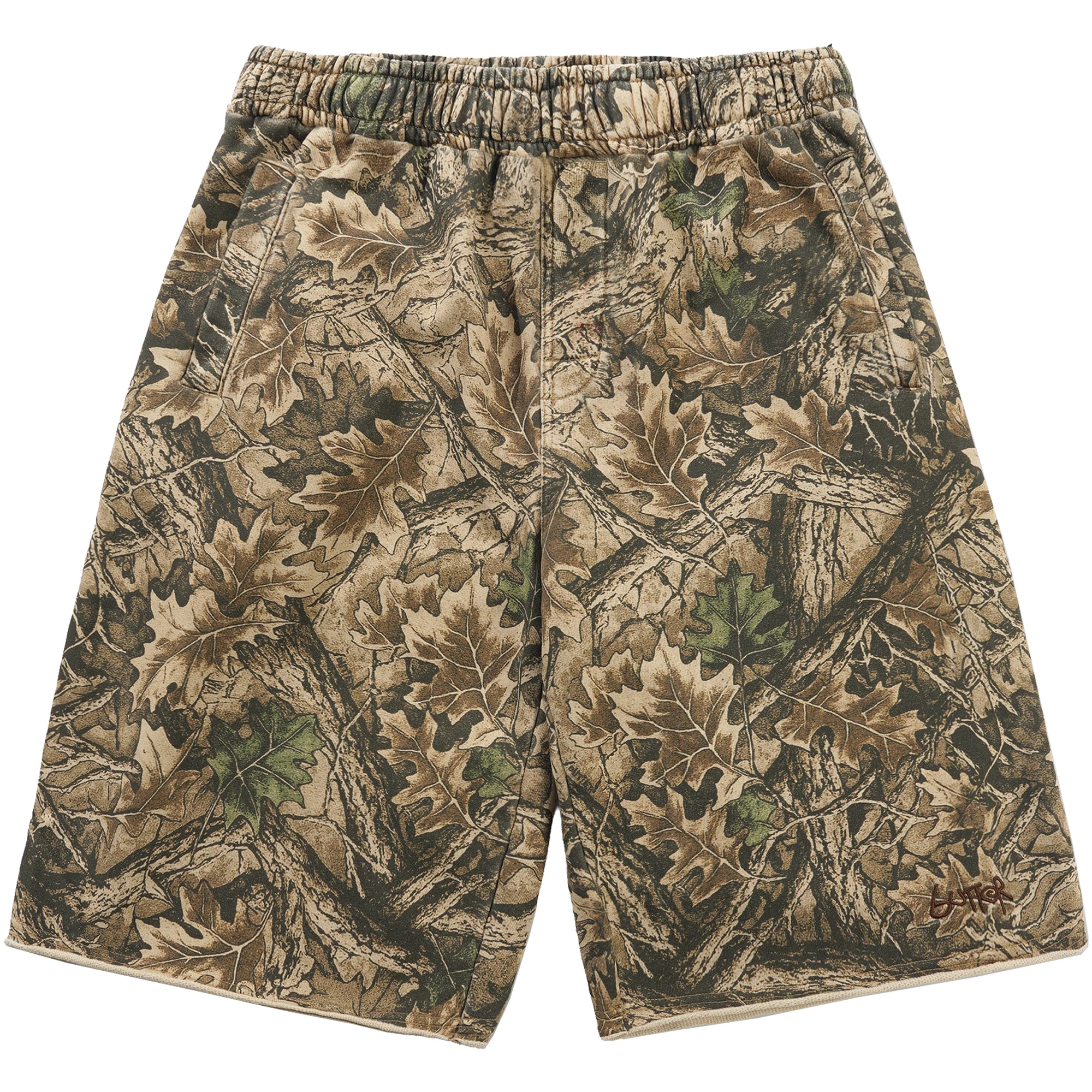 Butter Goods Fleece Shorts Forest Camo