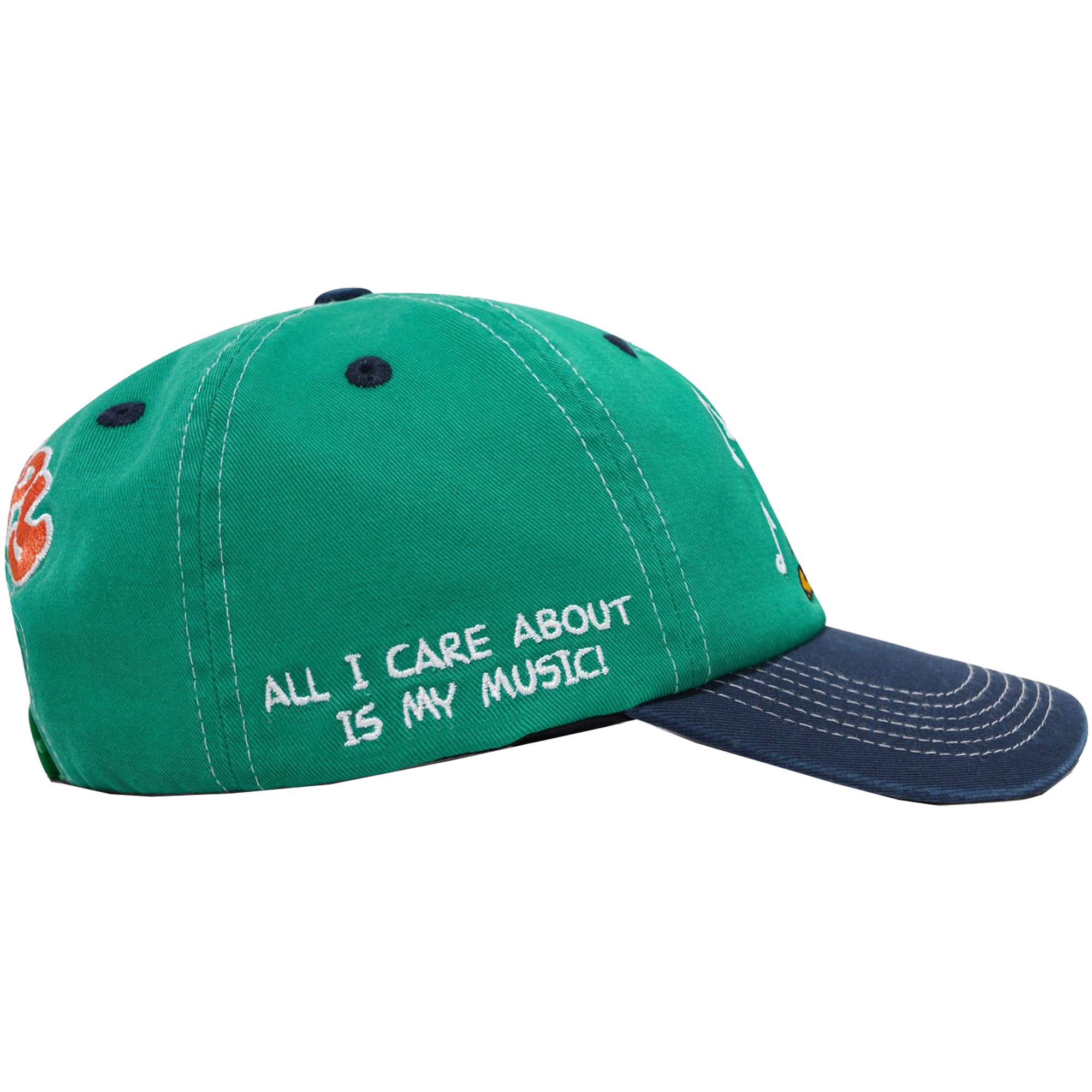 Butter Goods x Peanuts Music Snapback Cap Washed Kelly Green/Navy