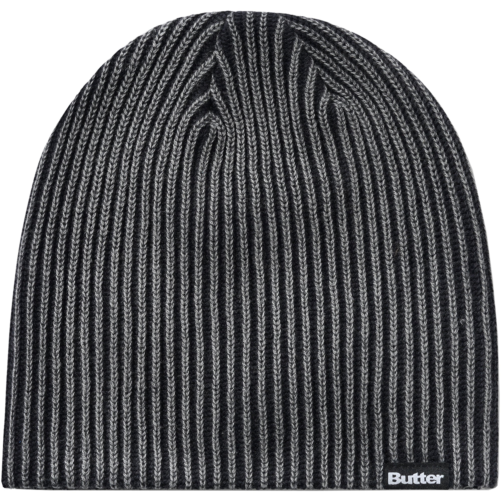 Butter Goods Ribbed Skully Beanie Washed Black
