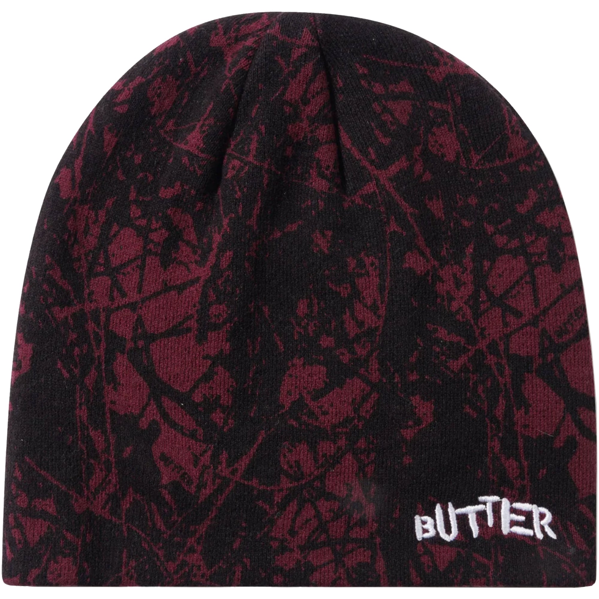Butter Goods Woods Camo Skully Beanie Rust
