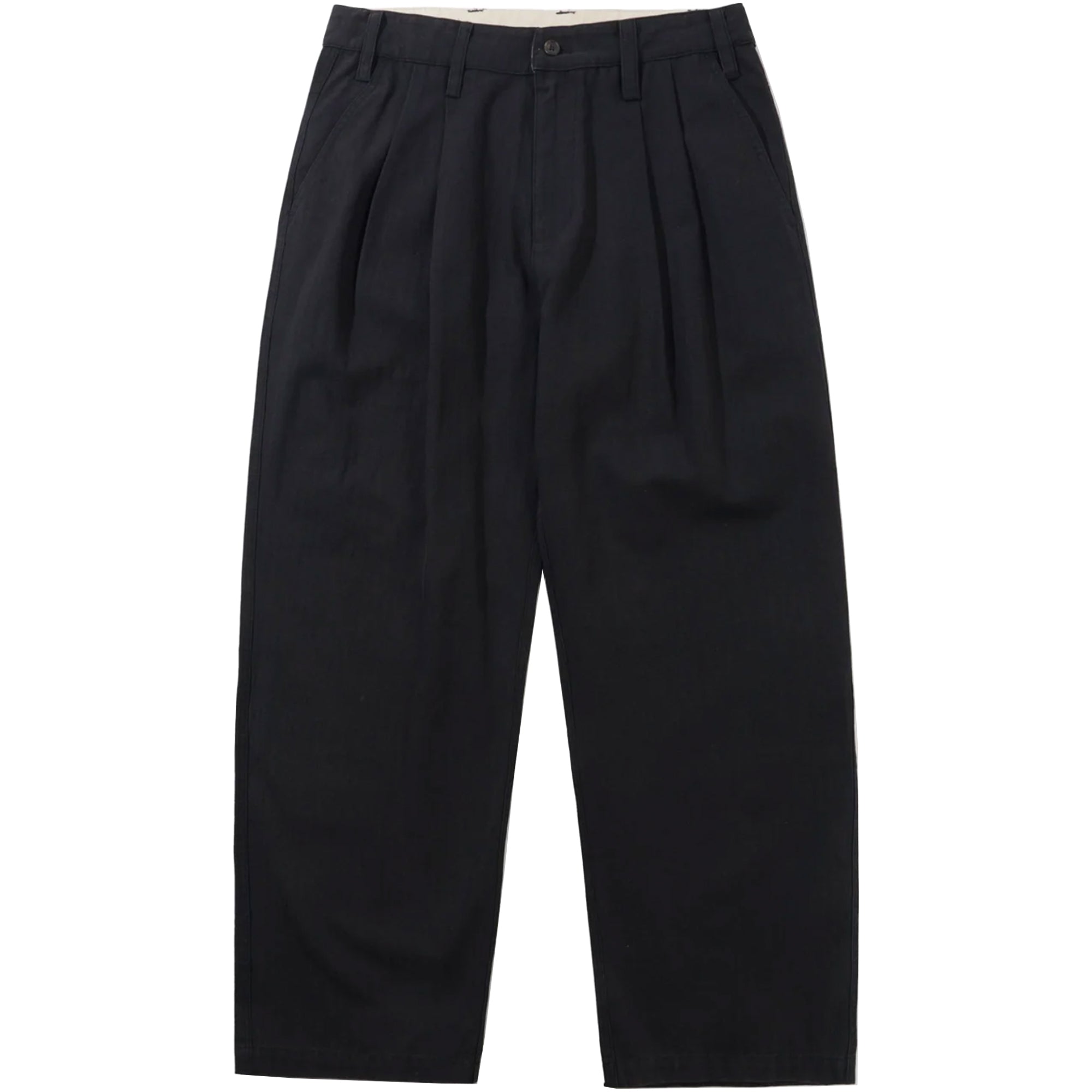 Butter Goods Pleated Trousers Washed Black