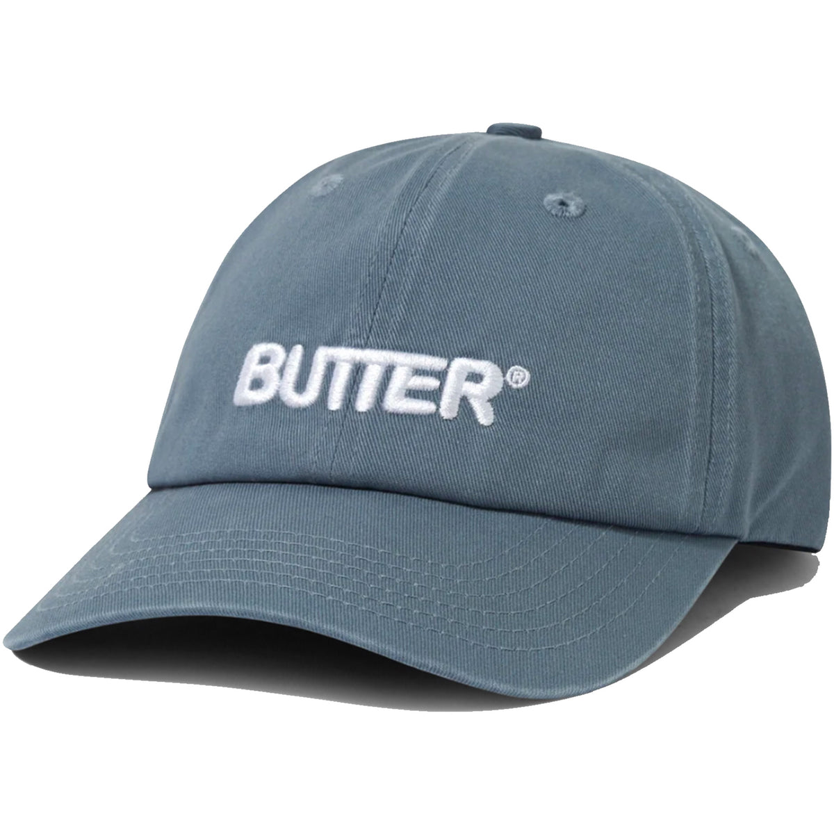 Butter Goods Rounded Logo 6 Panel Cap Washed Ocean