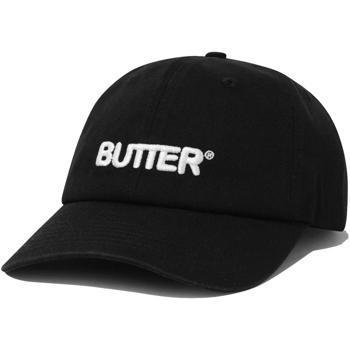 Butter Goods Rounded Logo 6 Panel Cap Washed Black