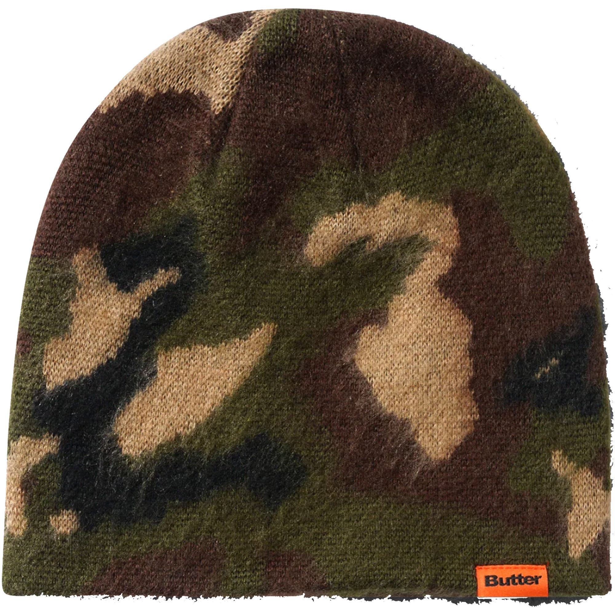 Butter Goods Mohair Skully Beanie Woodland Camo