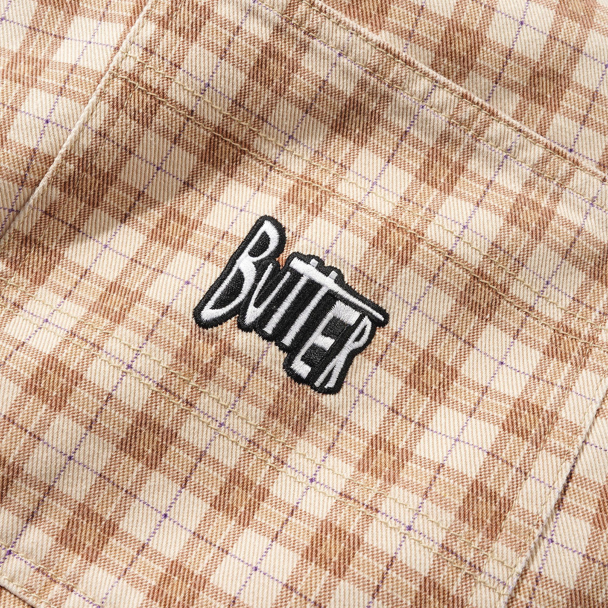 Butter Goods x Peanuts Spike Work Shorts Sandstone Plaid