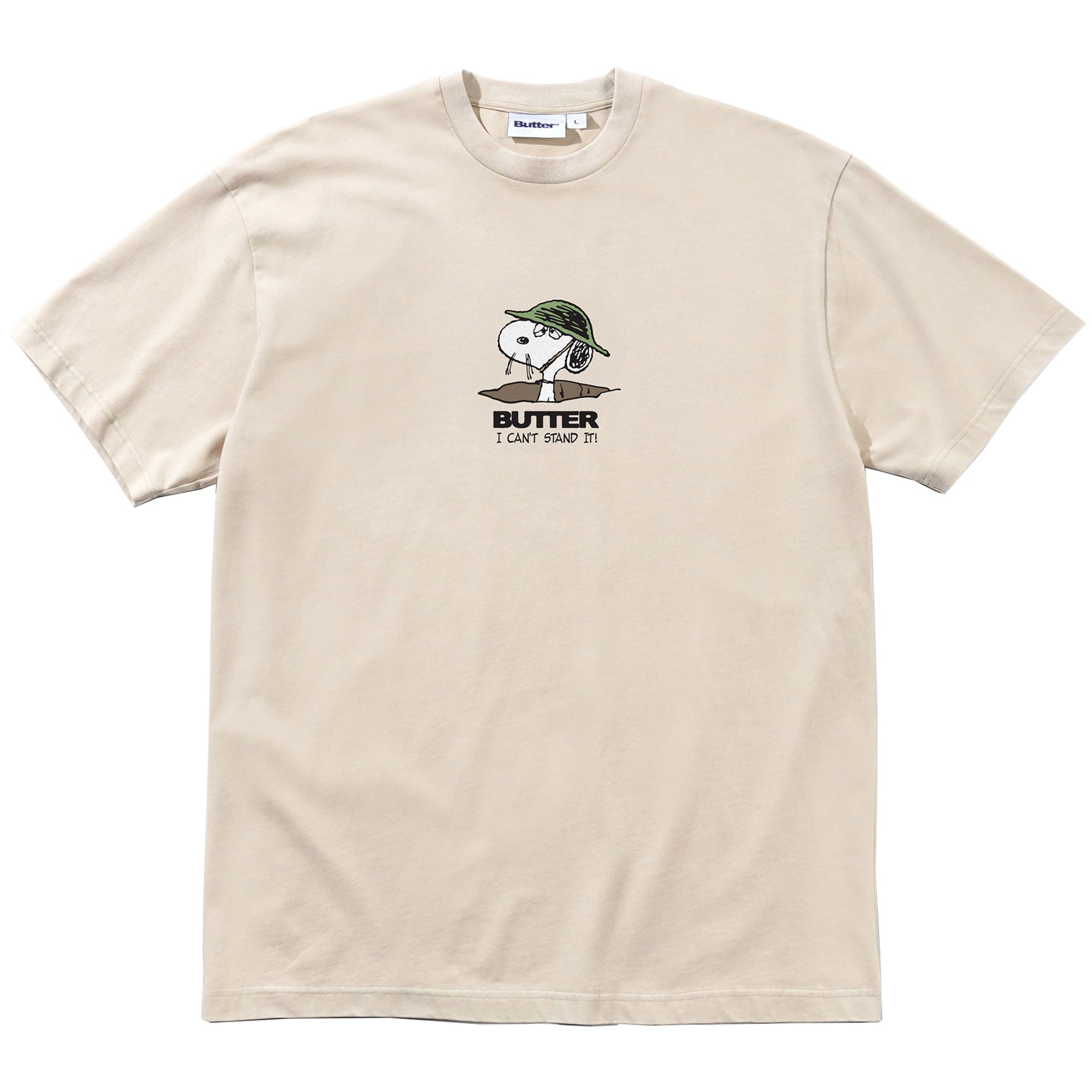 Butter Goods x Peanuts Can't Stand It Tee Washed Sandstone