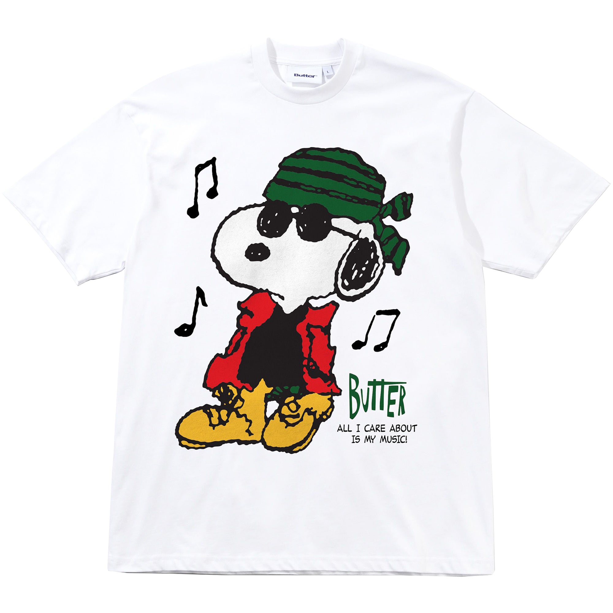Butter Goods x Peanuts Music Tee White