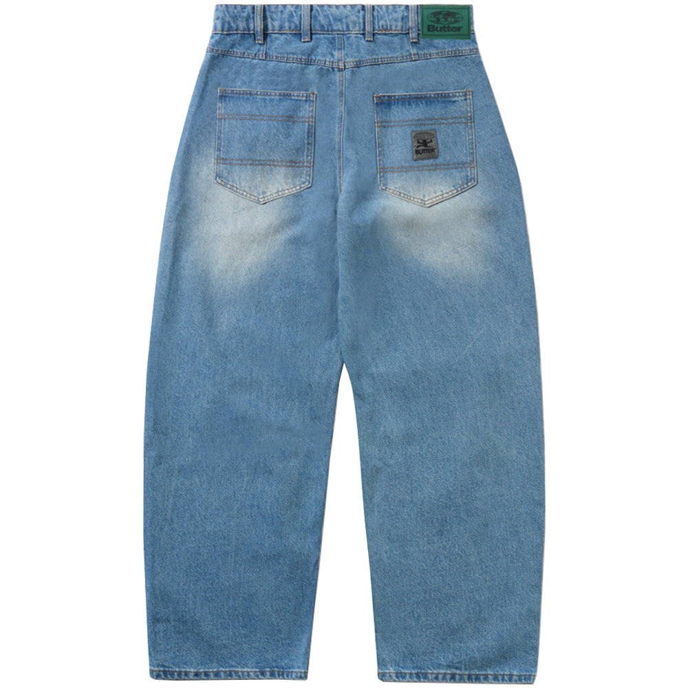 Butter Goods Wide Cut Denim Jeans Worn Indigo