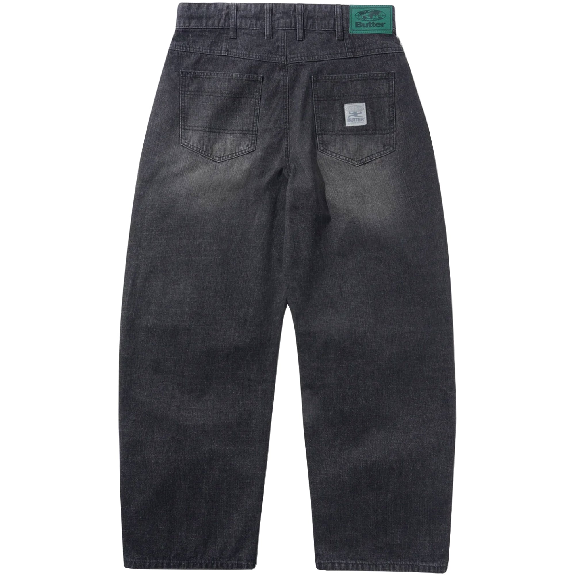 Butter Goods Wide Cut Denim Jeans Streaky Black Wash