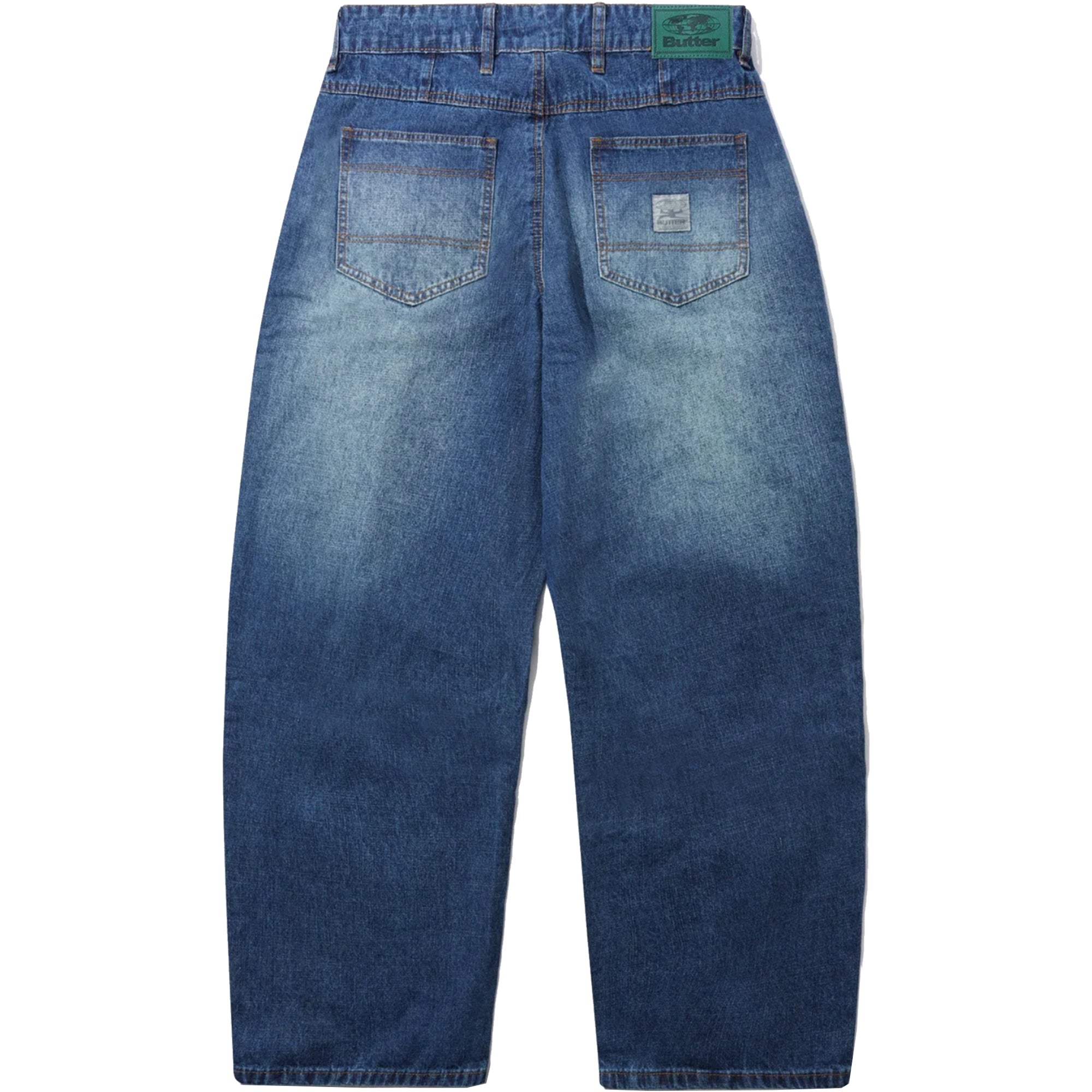 Butter Goods Wide Cut Denim Jeans Dark Blue Slub