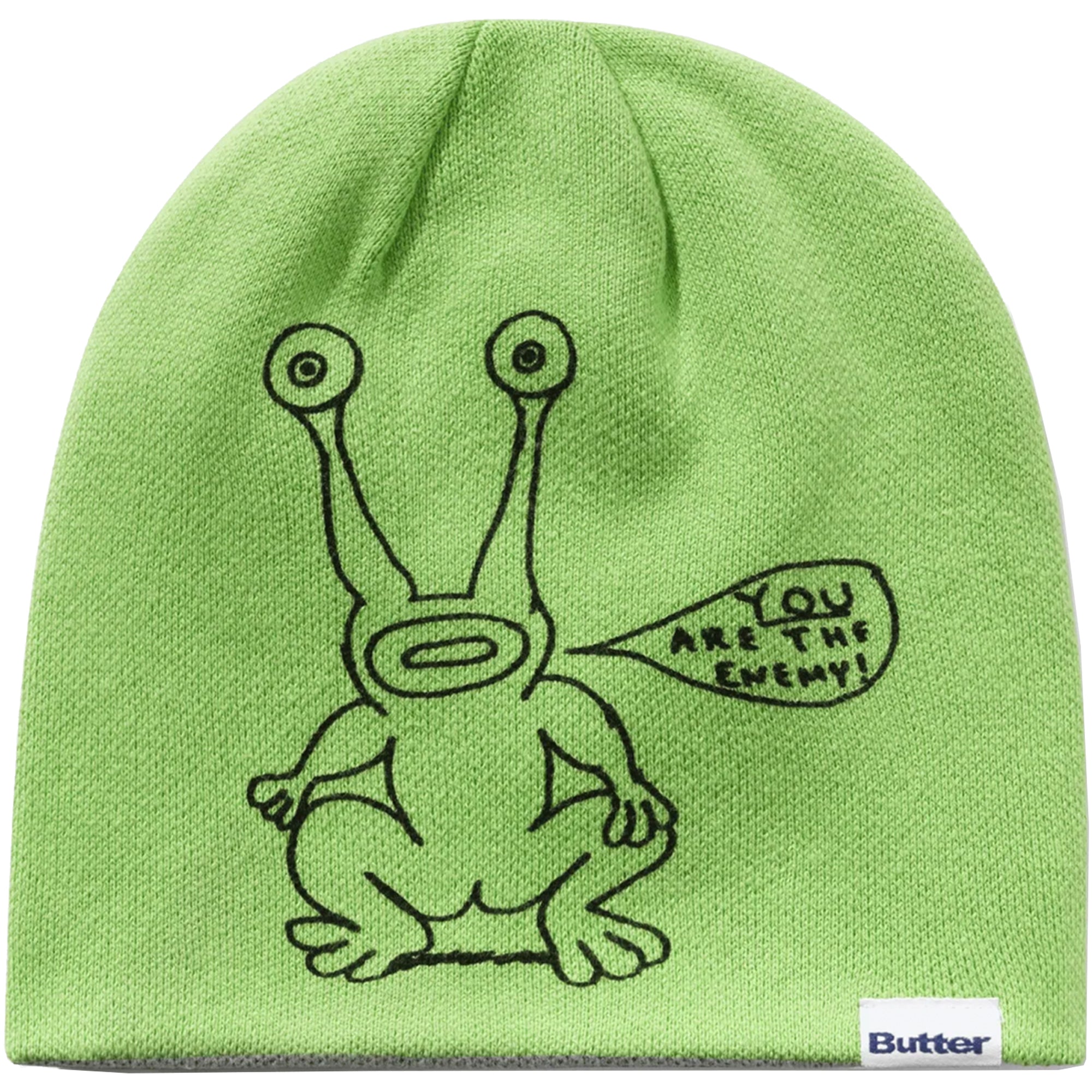 Butter Goods x Daniel Johnston Frog Reversible Beanie Lime/Grey