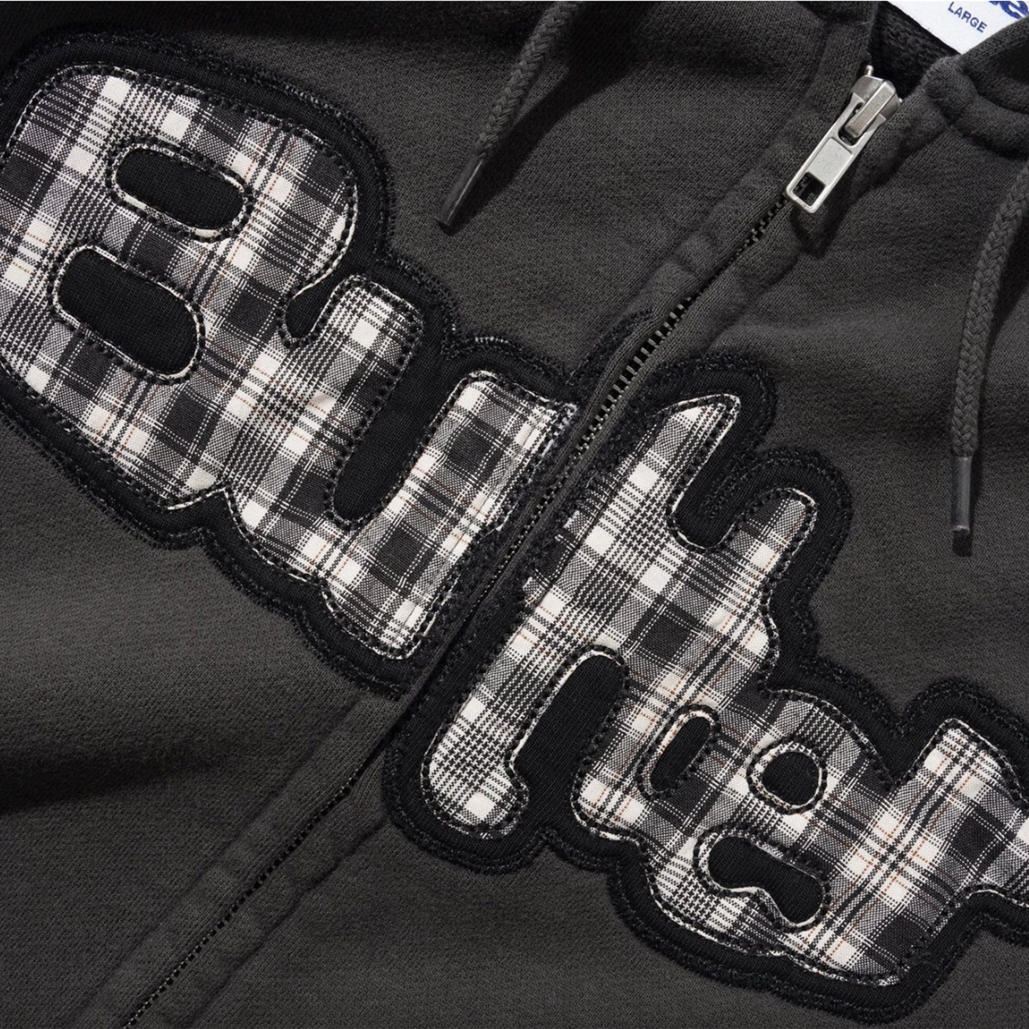 Butter Goods Stretch Zip-Thru Hood Washed Black
